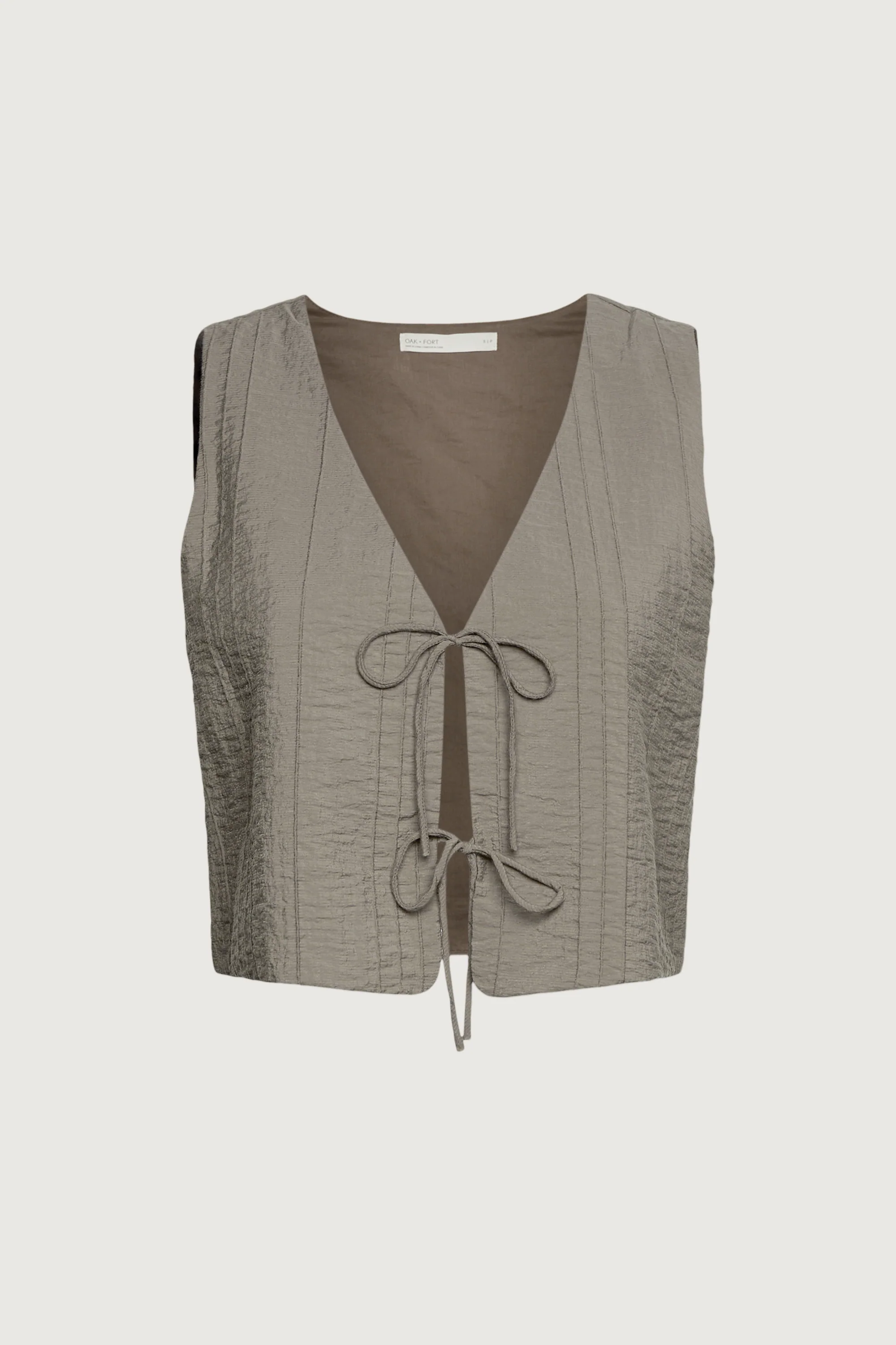 GAUZE TIE FRONT KNIT TANK TOP - Image 6