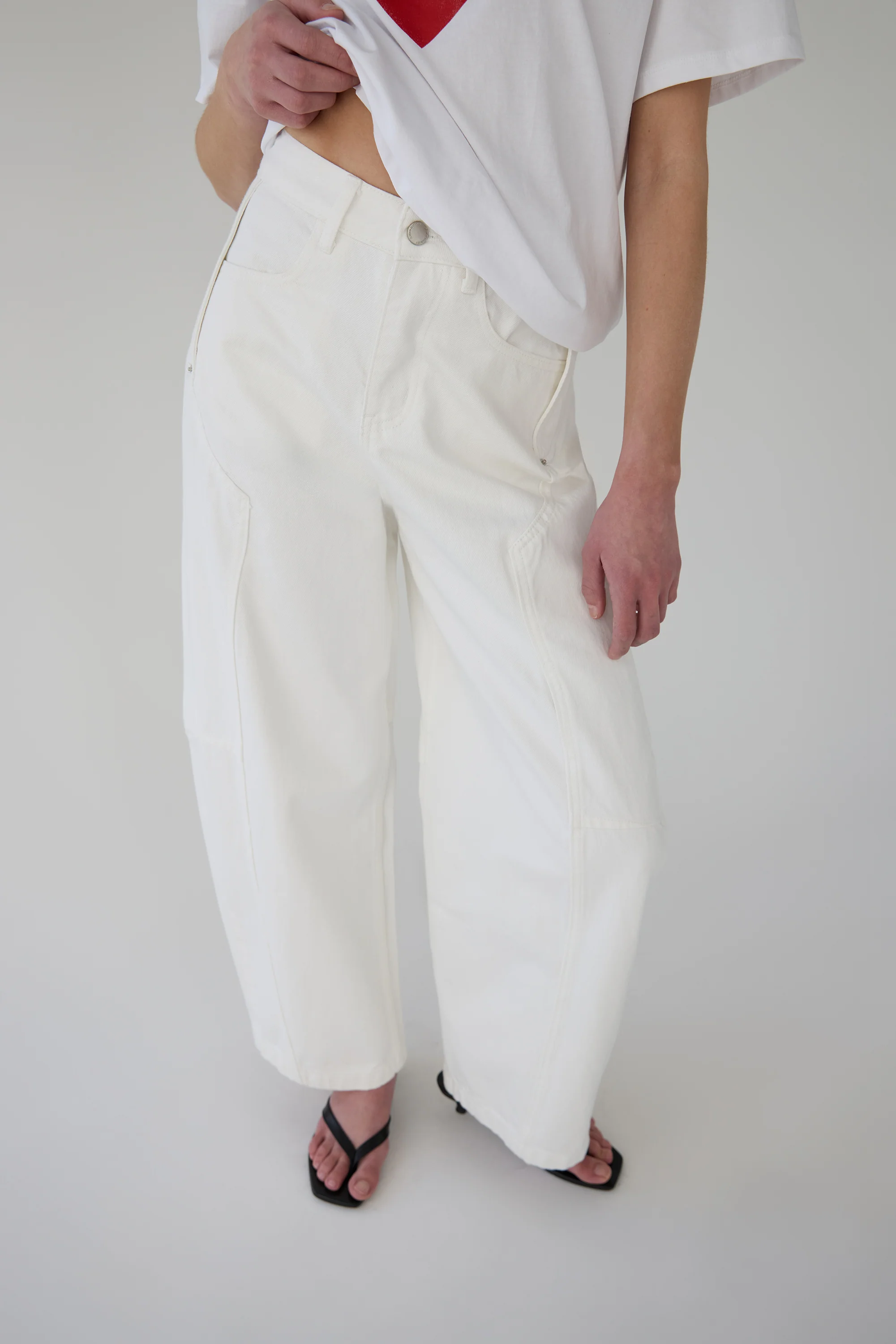 WHITE WORKWEAR BARREL JEAN