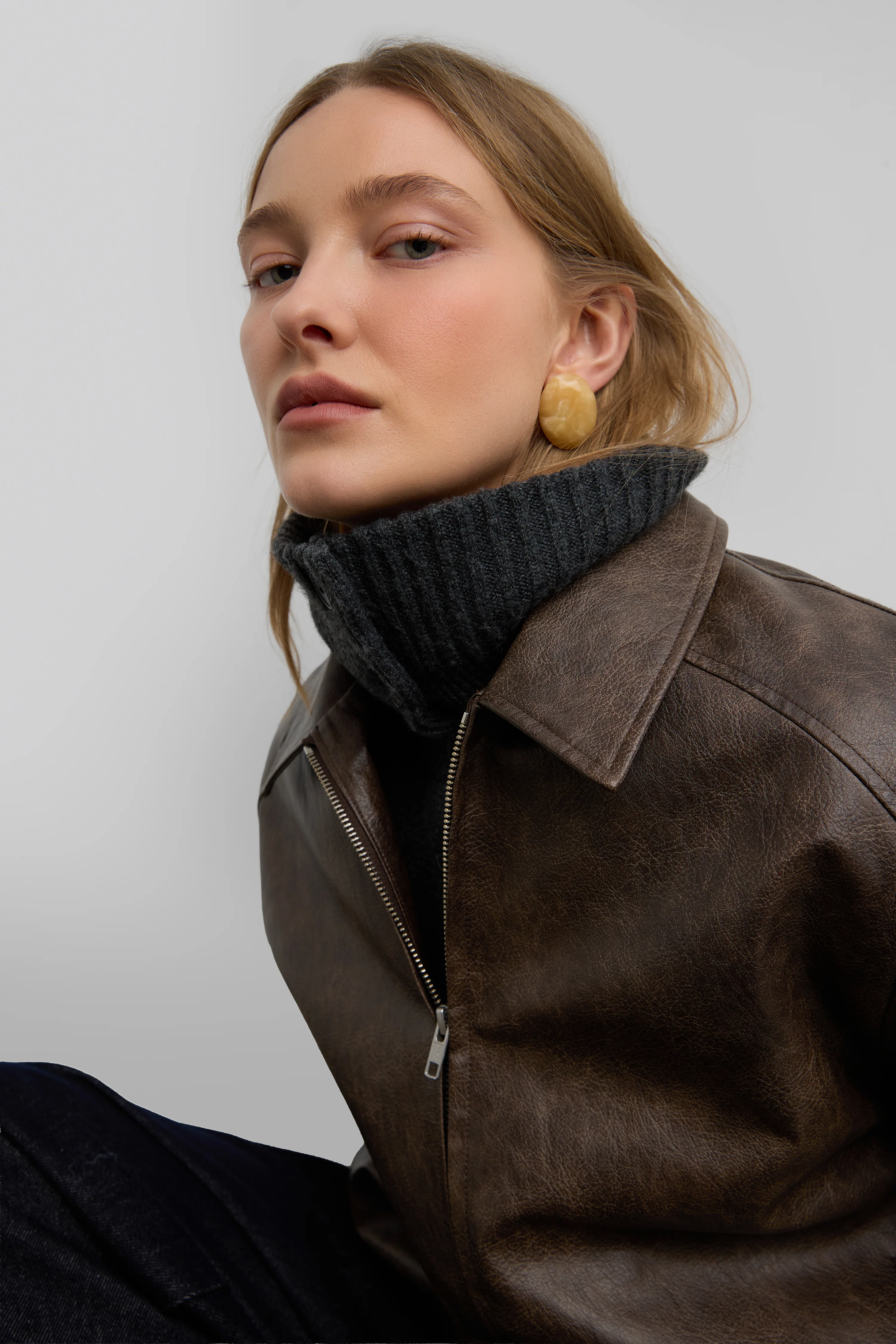 HIGH COLLAR BUTTON FRONT CARDIGAN - Image 2
