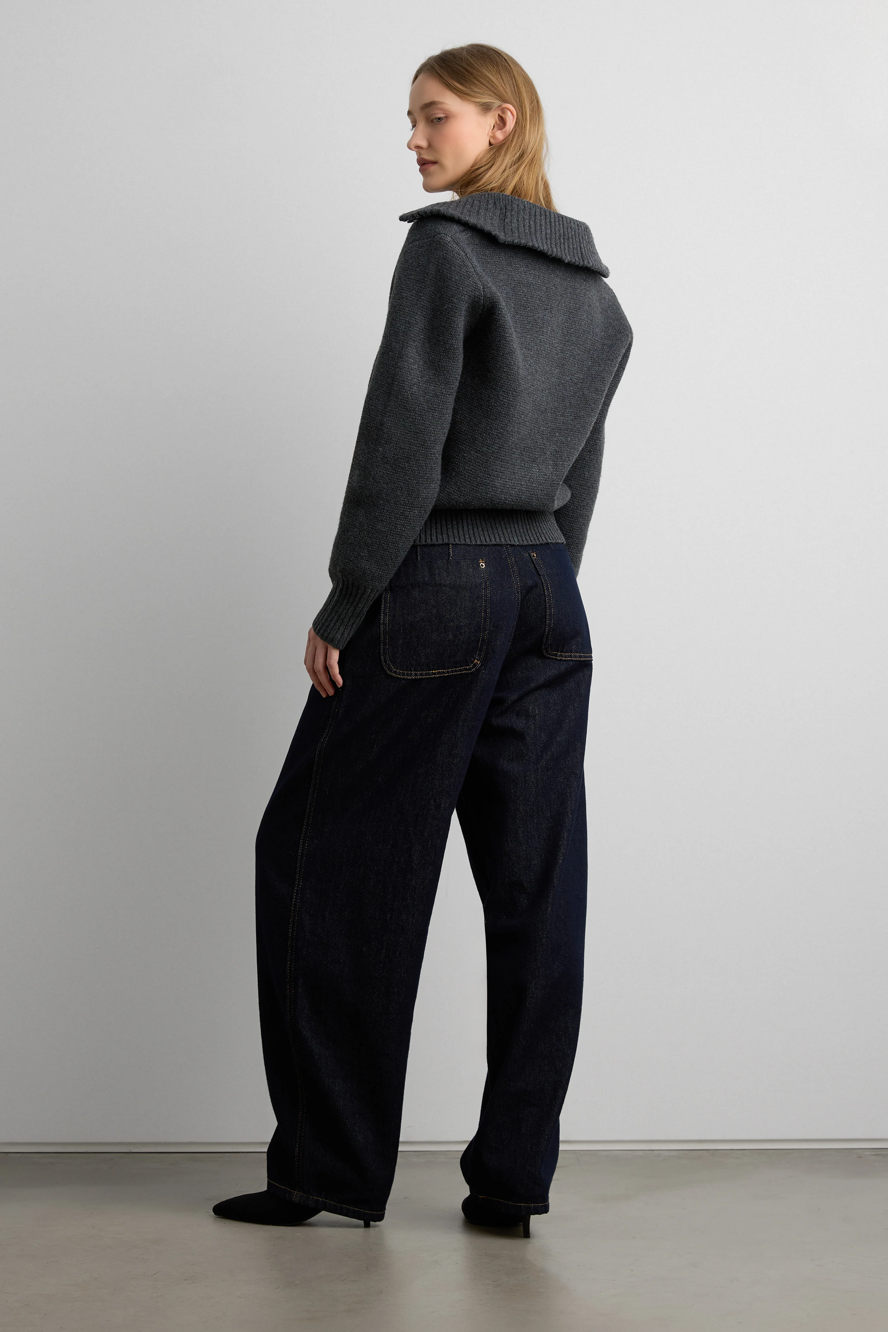 HIGH COLLAR BUTTON FRONT CARDIGAN - Image 6