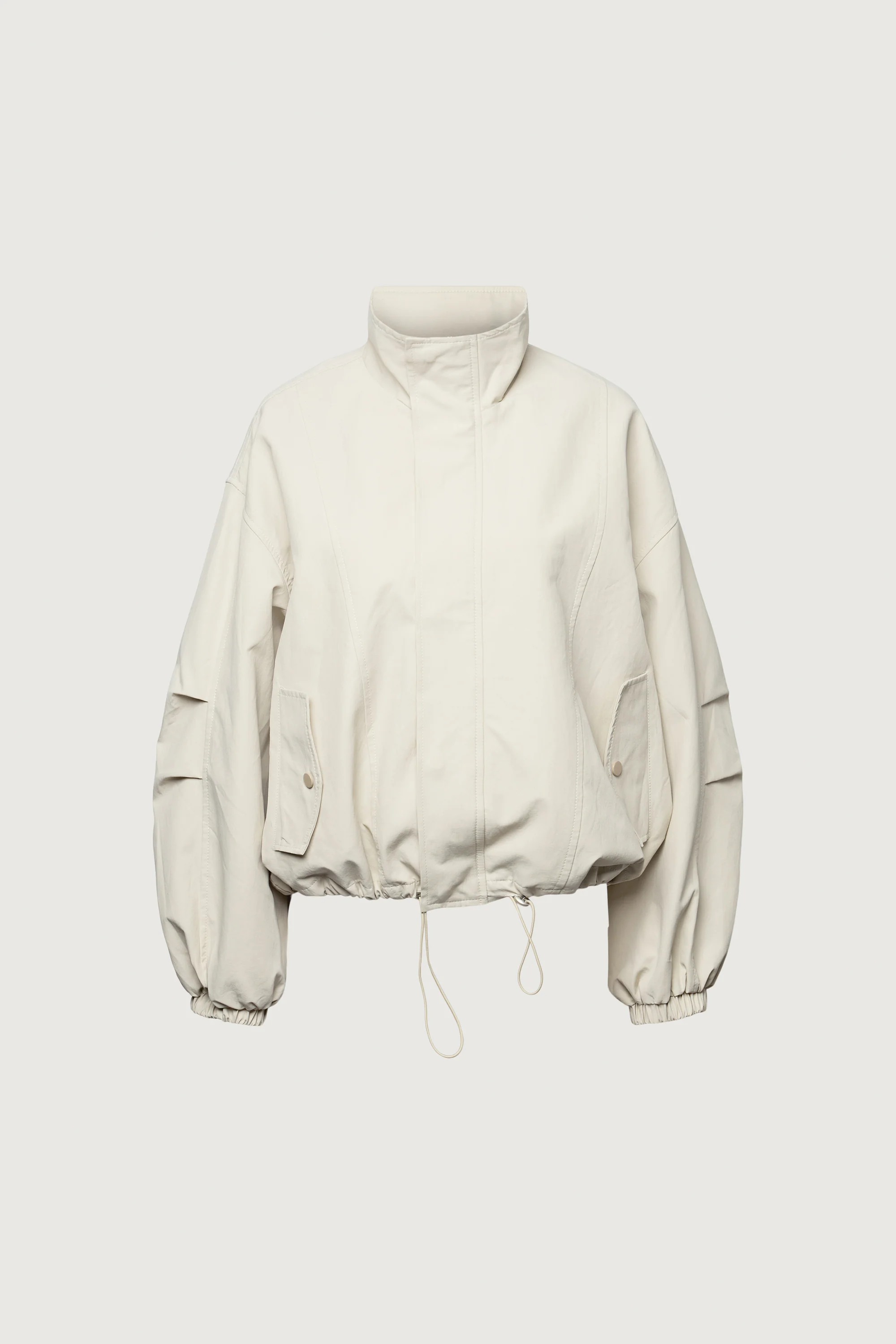 HIGH FUNNEL NECK CROPPED DRAWSTRING JACKET - Image 5