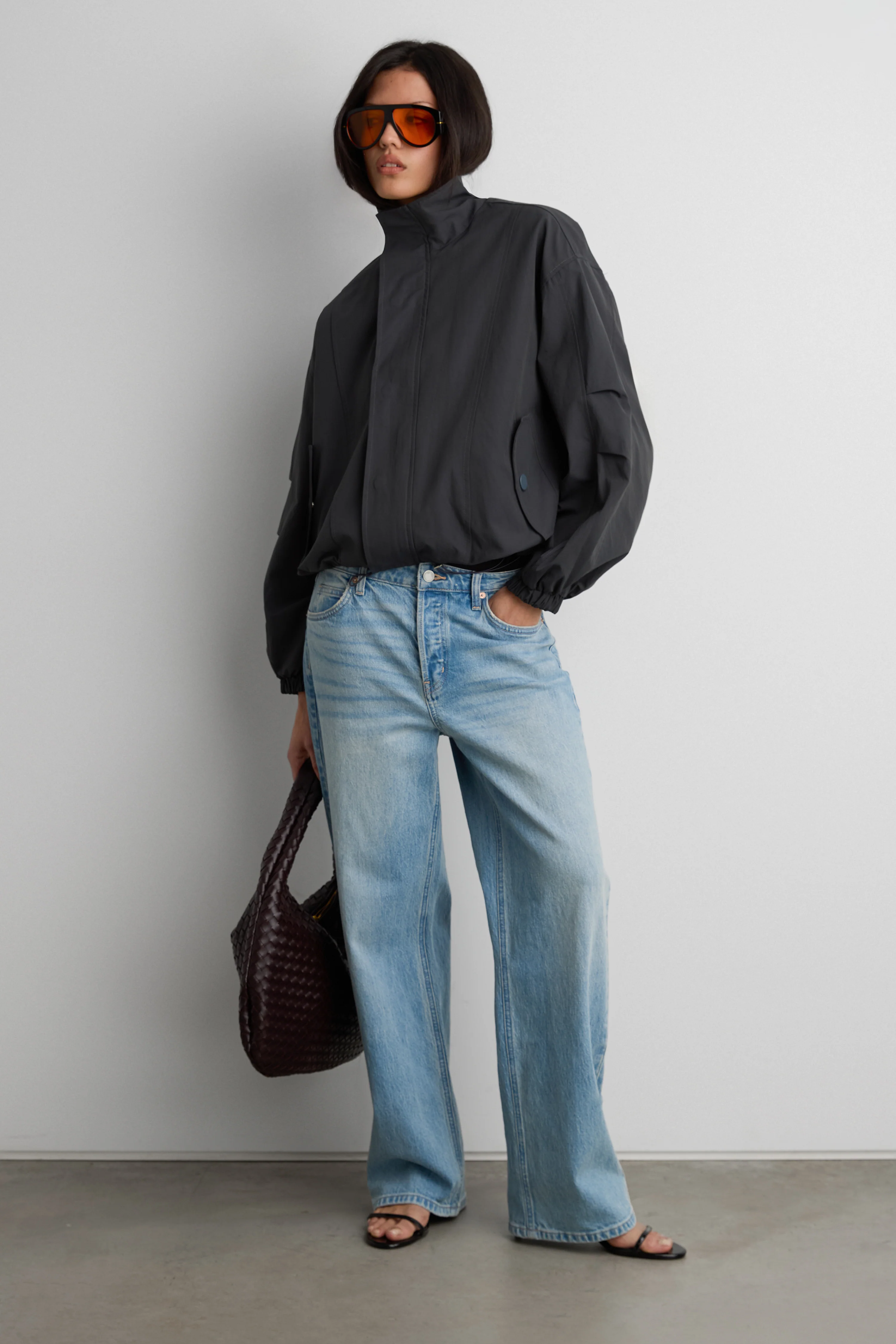 HIGH FUNNEL NECK CROPPED DRAWSTRING JACKET - Image 6