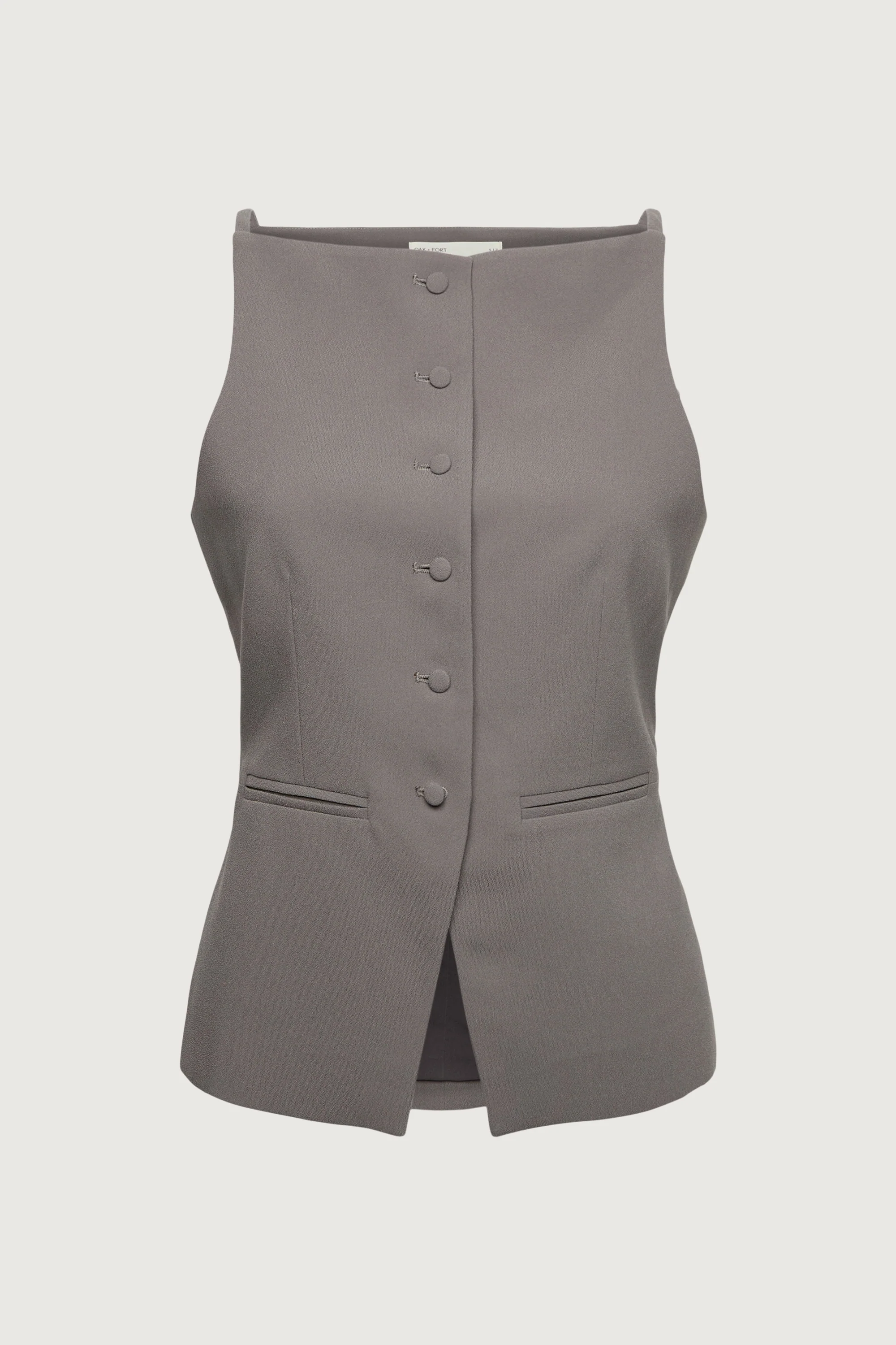 HIGH NECKLINE BUTTON VEST - Image 6