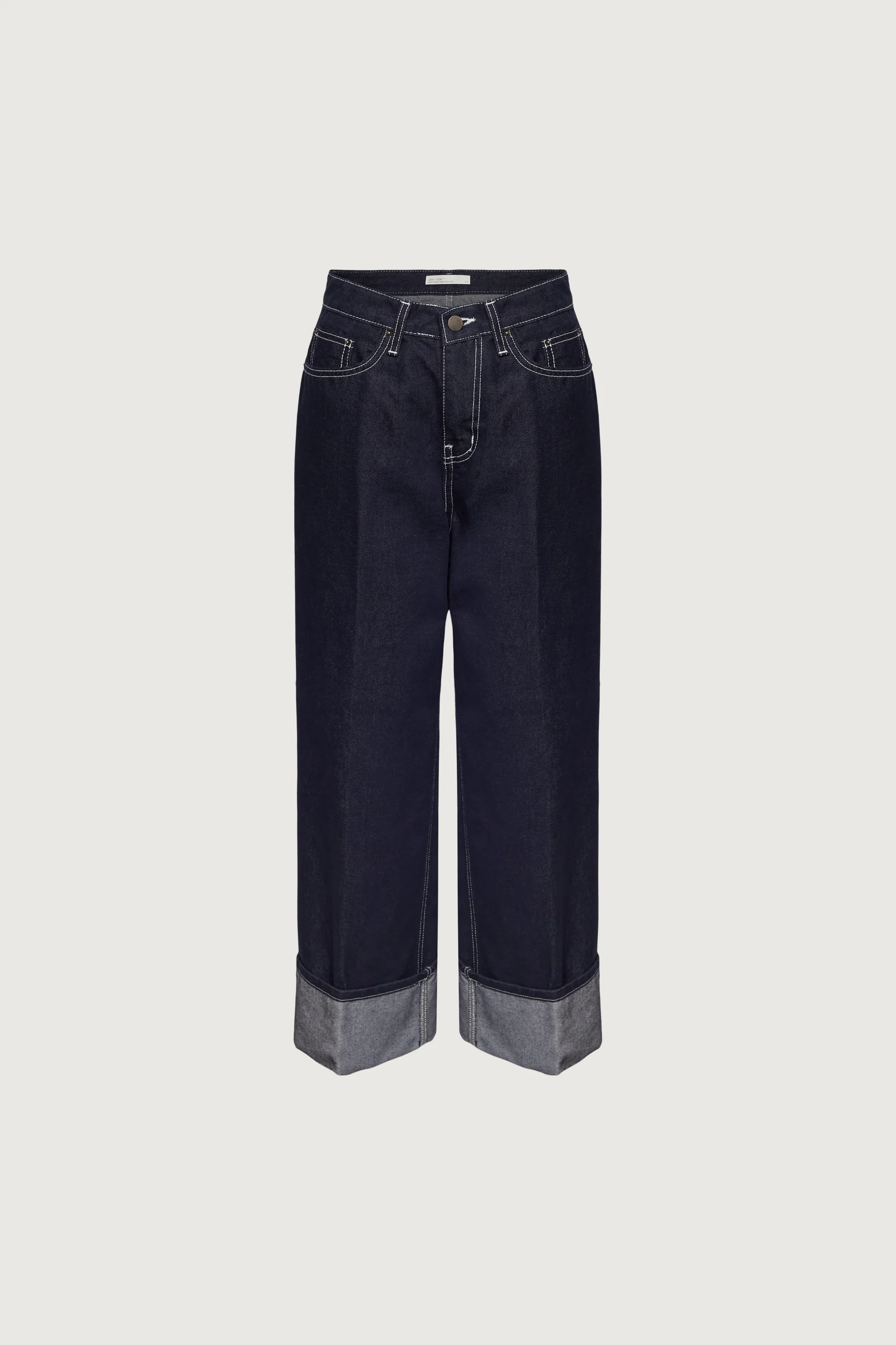 DARK BLUE HIGH-RISE CUFFED JEAN - Image 6