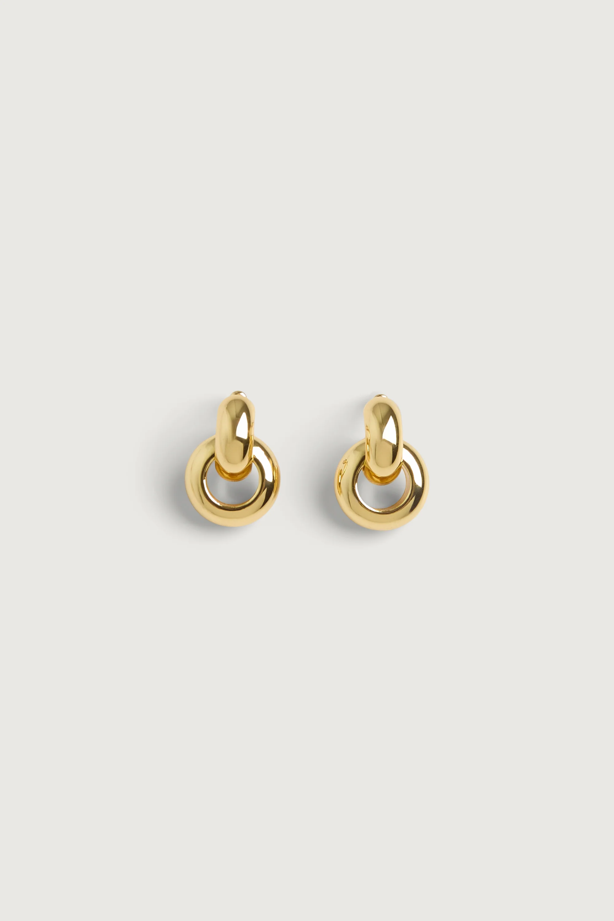 HOOP LINK STUD EARRINGS - Image 3