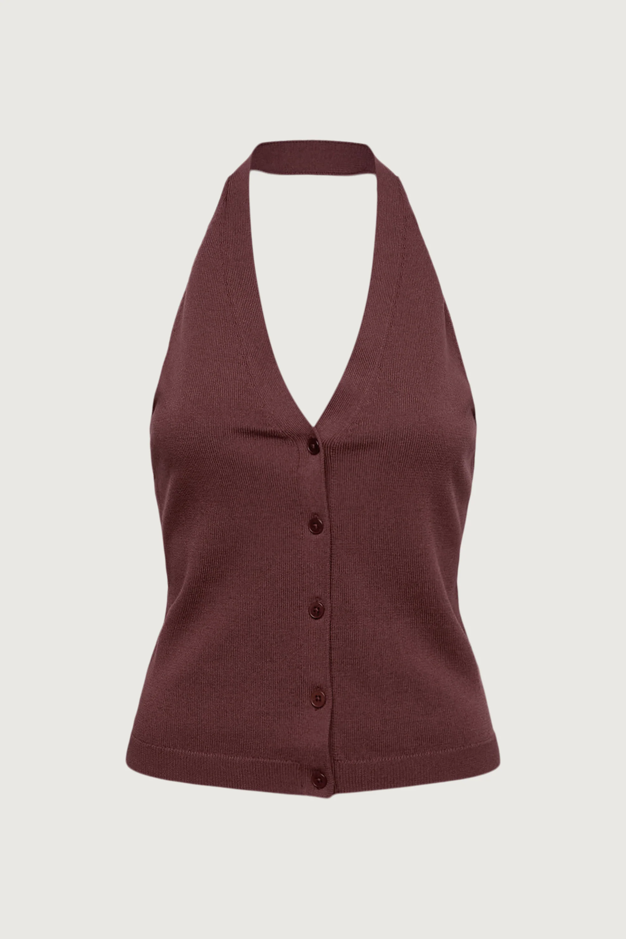 KNIT HALTER BUTTON FRONT TANK - Image 4