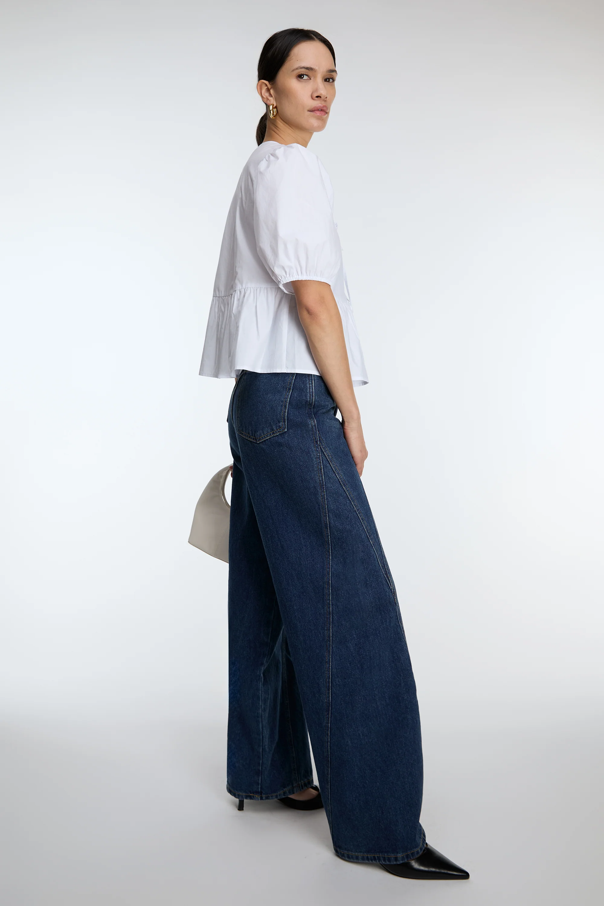 DARK WASH SEAM PANEL JEANS - Image 3