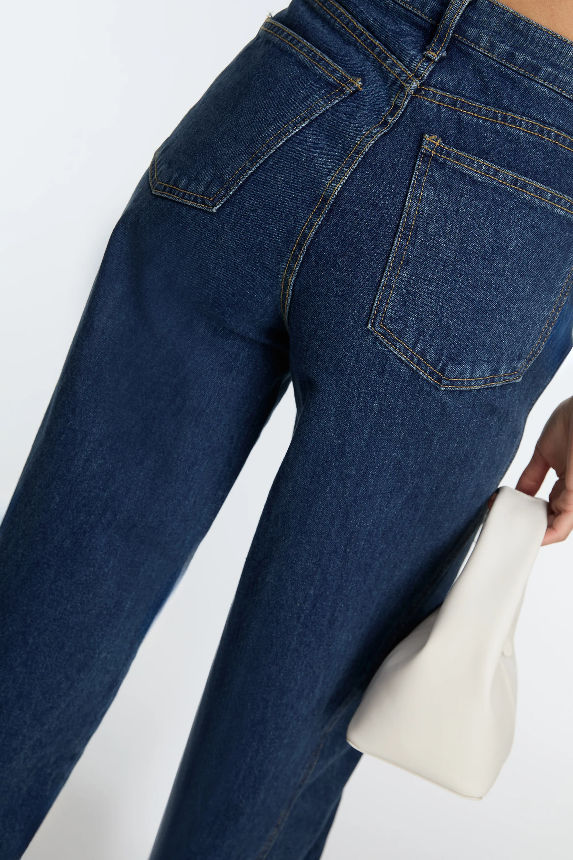 DARK WASH SEAM PANEL JEANS - Image 4