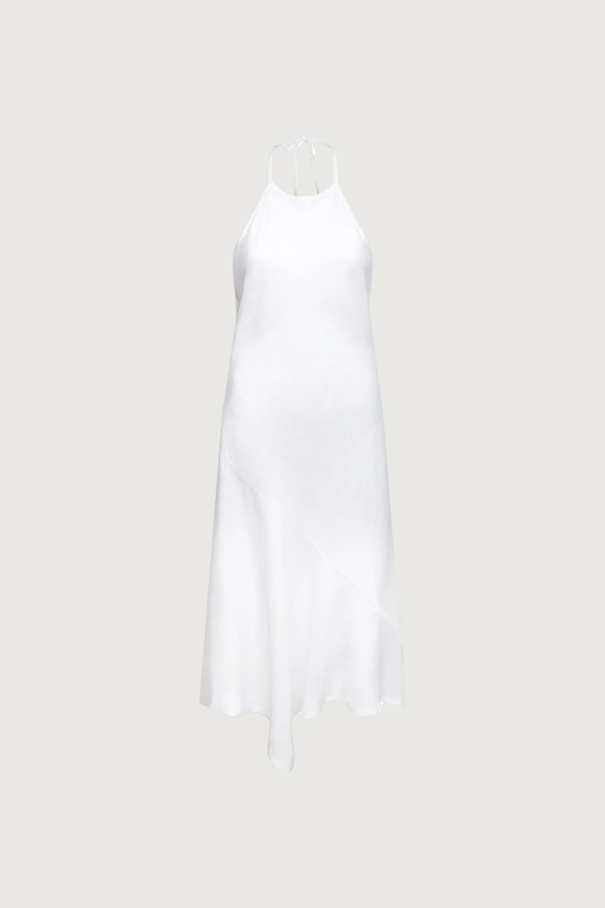 LINEN BLEND HALTER NECK MIDI DRESS - Image 10