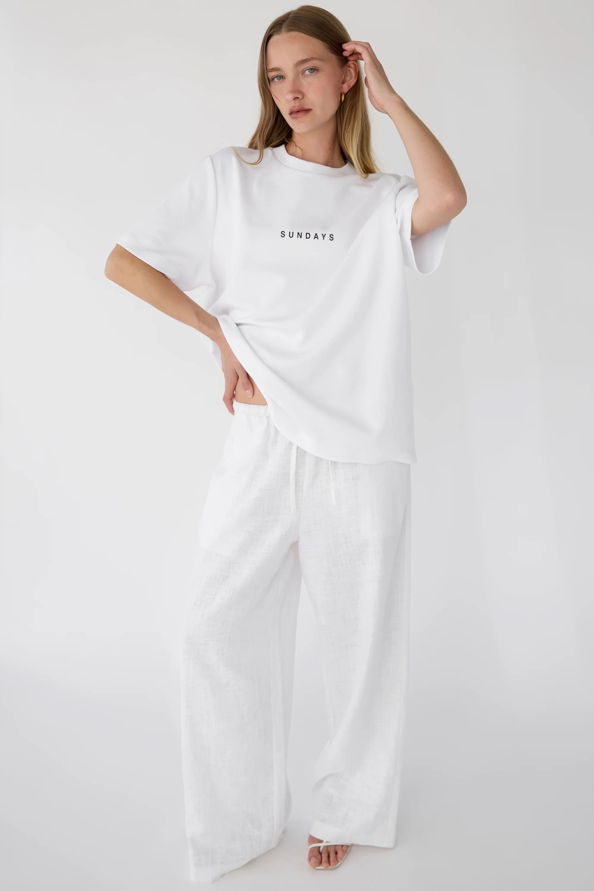 LINEN BLEND WIDE LEG PANT - Image 10
