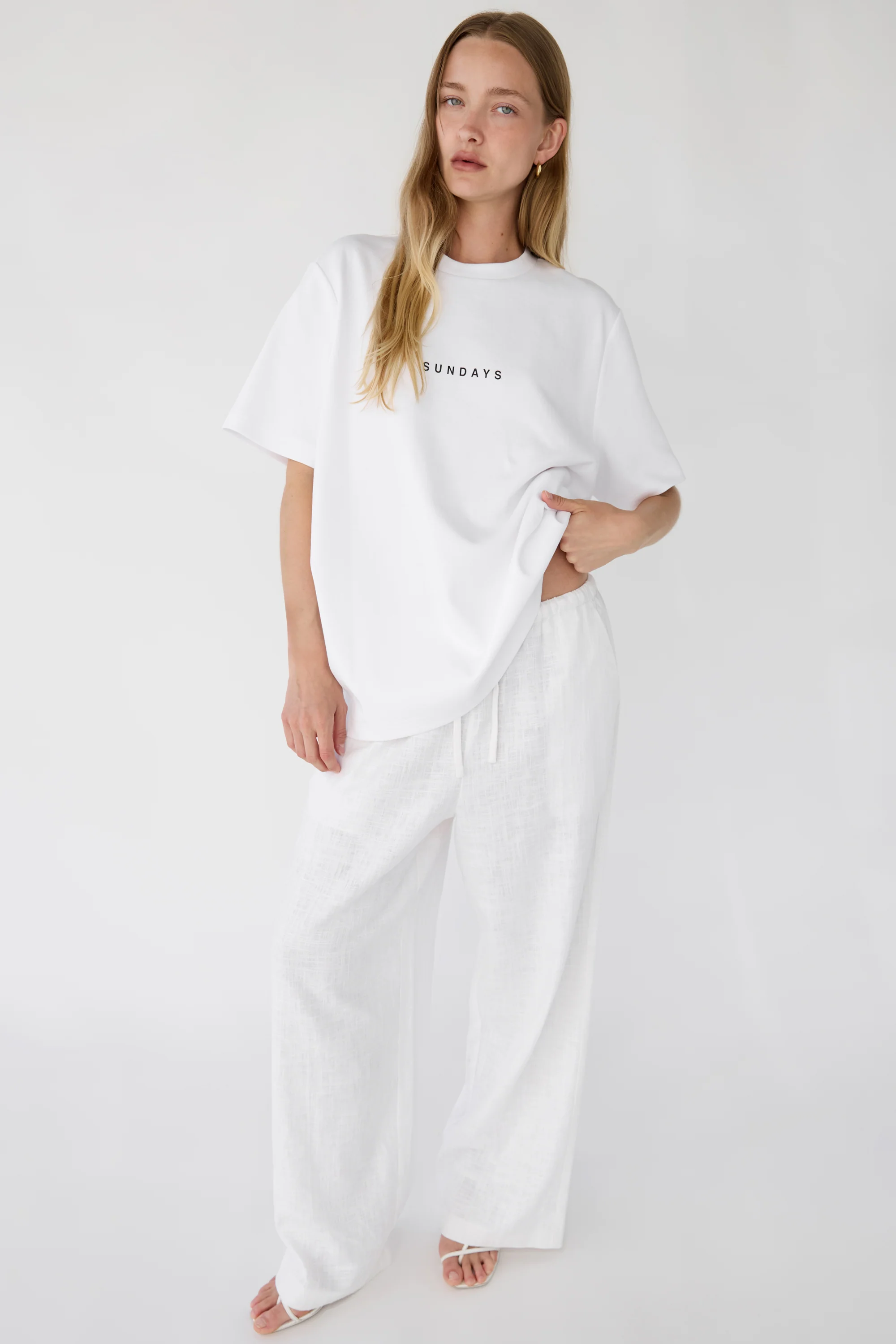 LINEN BLEND WIDE LEG PANT - Image 12