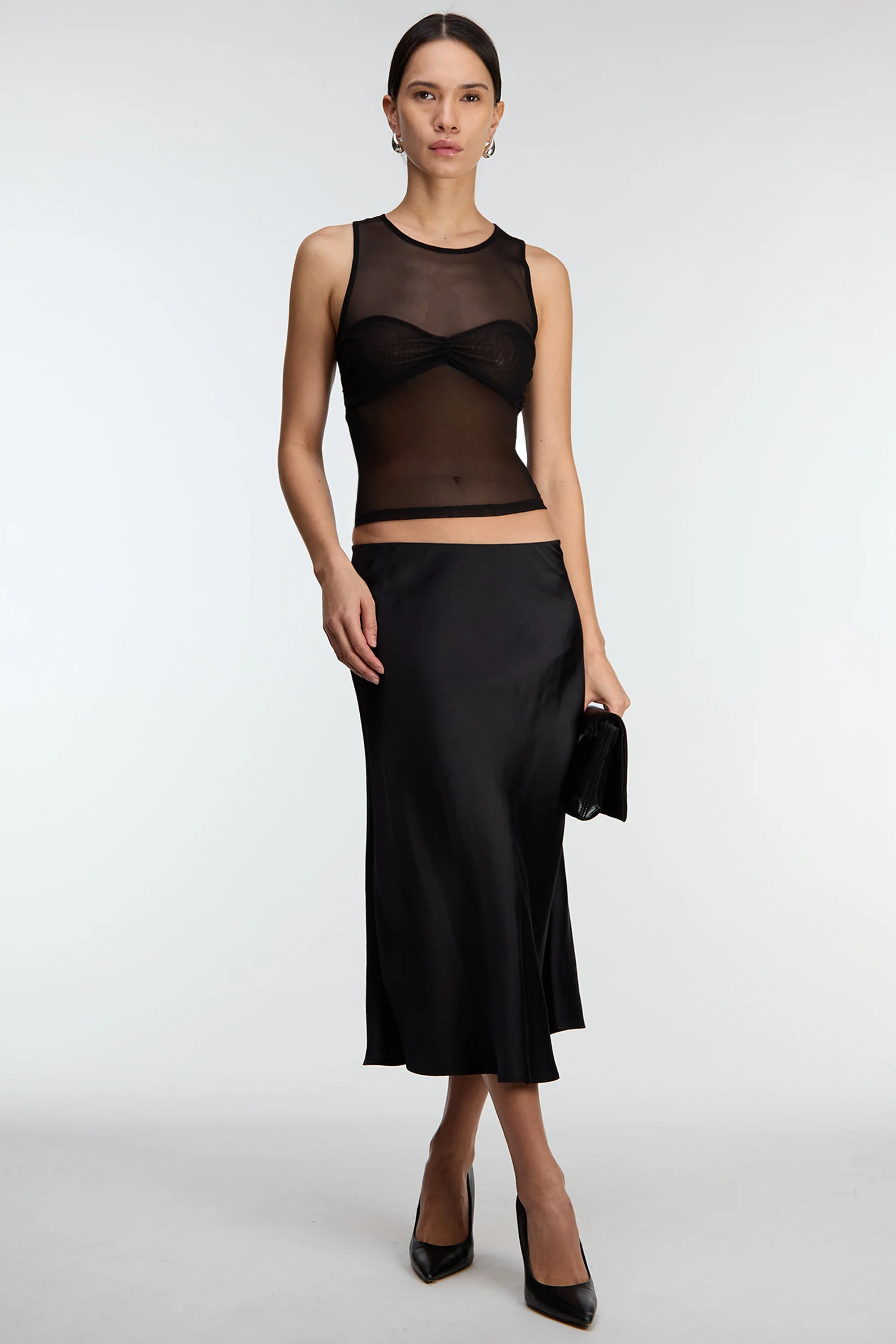 MESH TANK TOP WITH RUCHED BRALETTE - Image 2