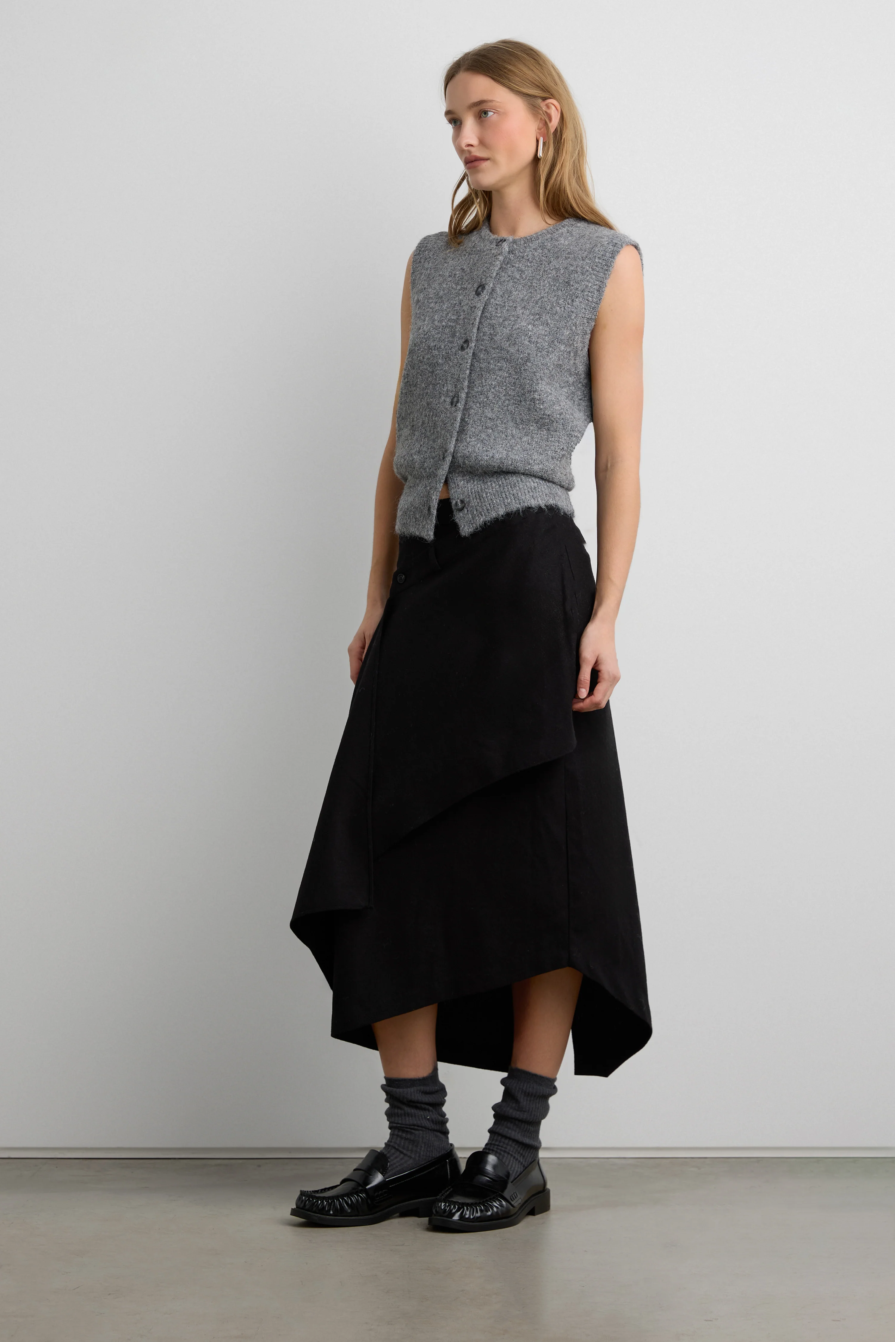 MOHAIR KNIT BUTTON FRONT SWEATER VEST - Image 2
