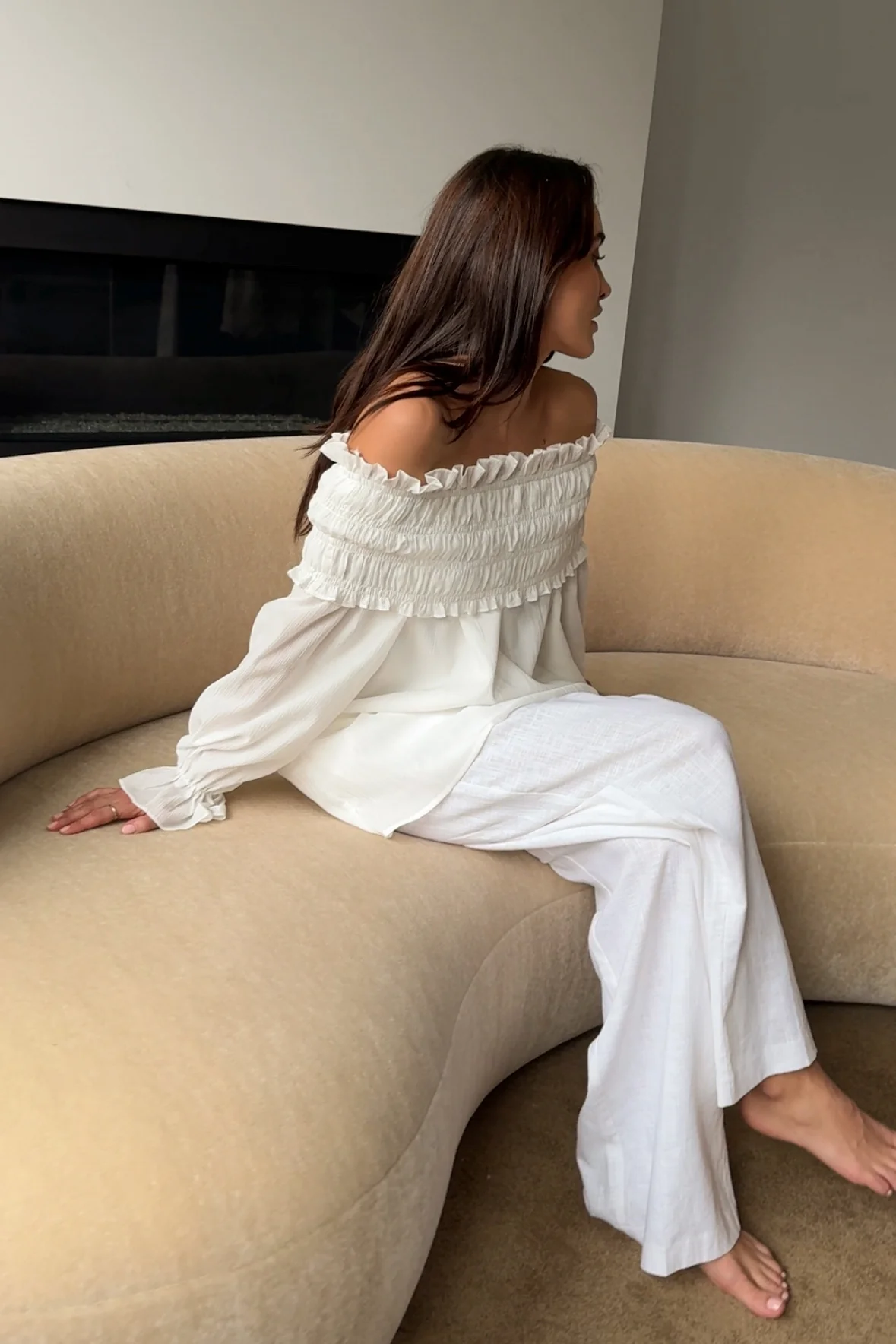 OFF SHOULDER RUCHED BLOUSE - Image 3