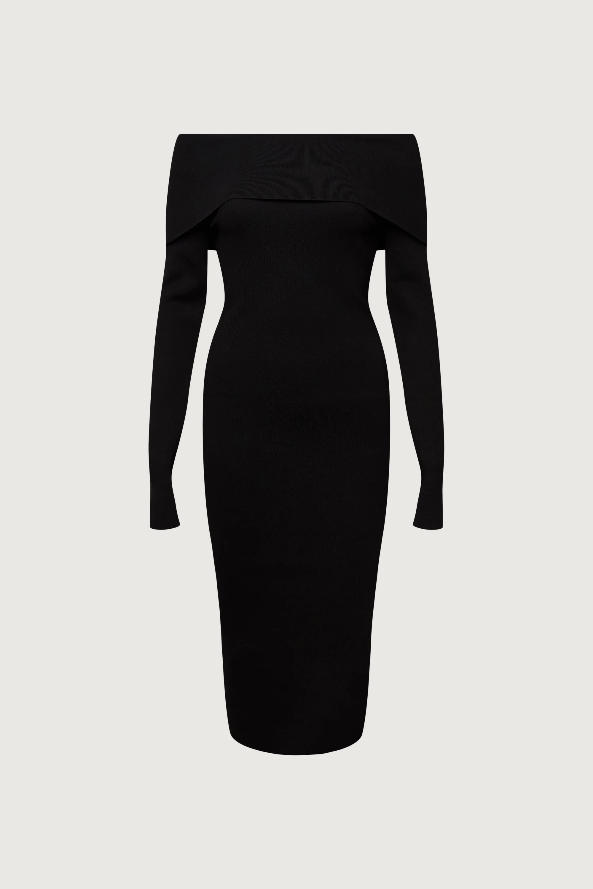 OFF THE SHOULDER LONG SLEEVE MIDI DRESS - Image 4