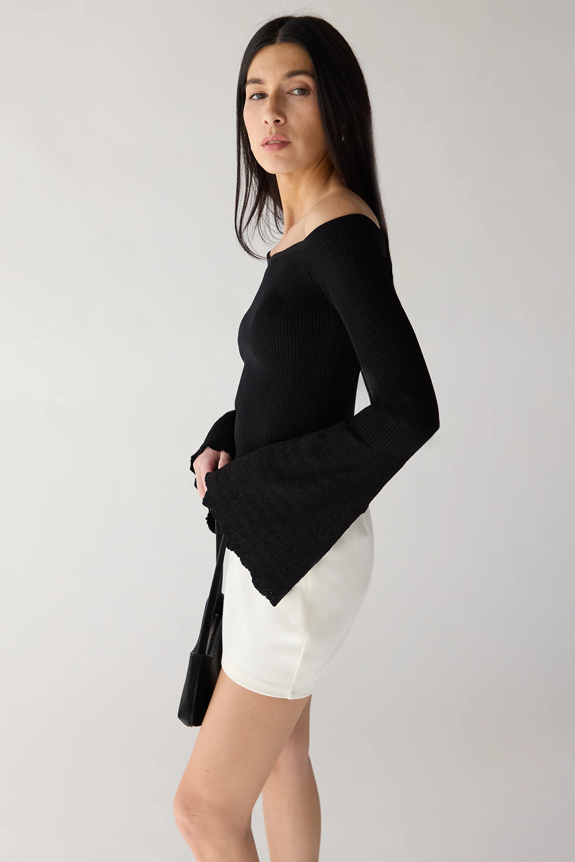 OFF THE SHOULDER TRUMPET SLEEVE TOP - Image 2