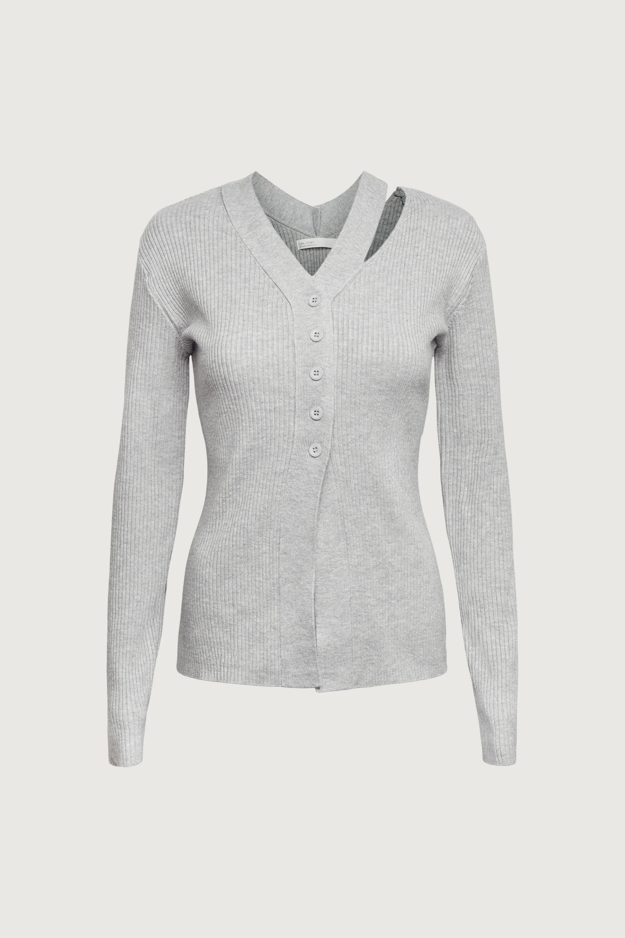 CUT OUT DETAIL BUTTON-FRONT CARDIGAN - Image 2