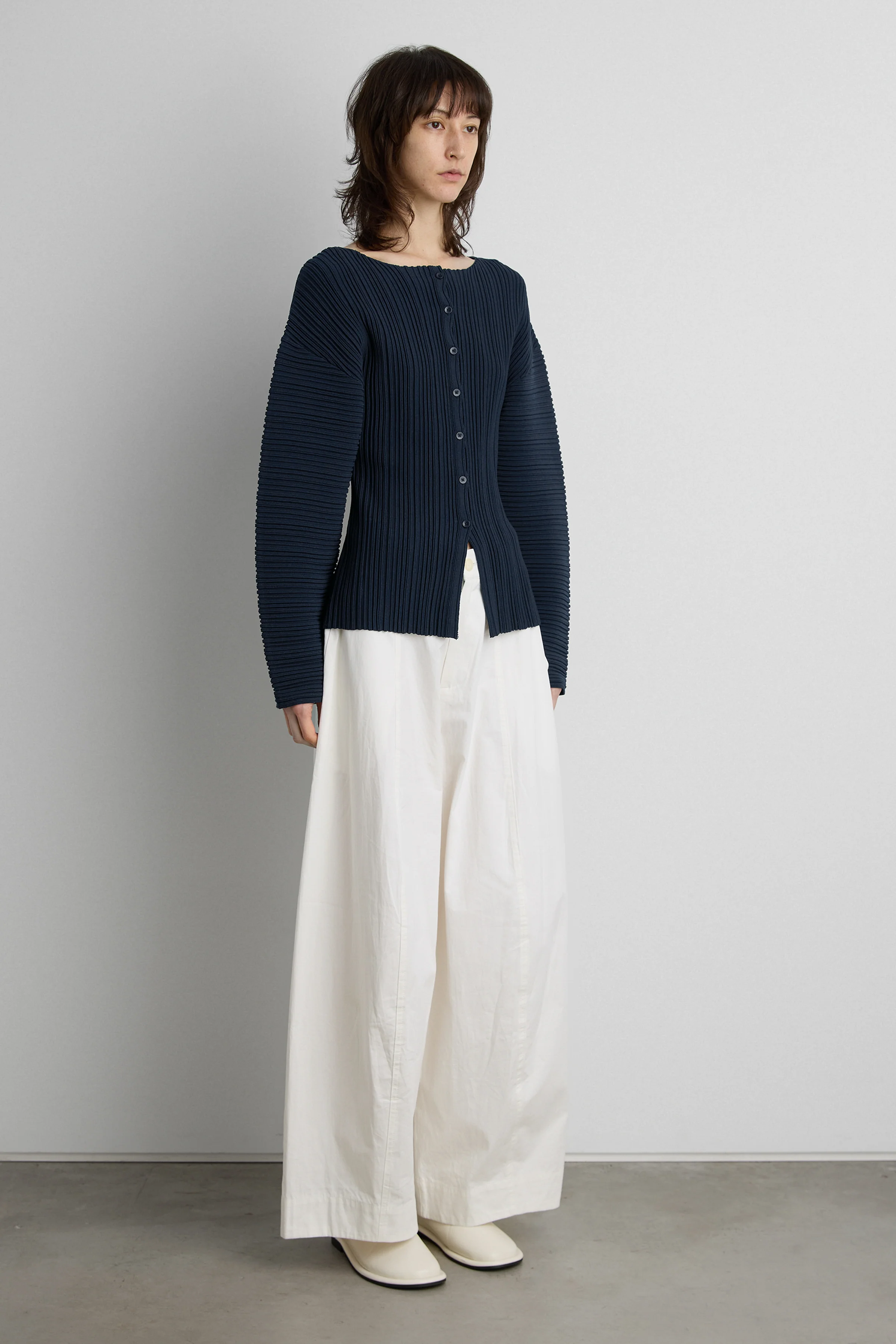 OTTOMAN RIBBED KNIT BUTTON FRONT TOP - Image 8