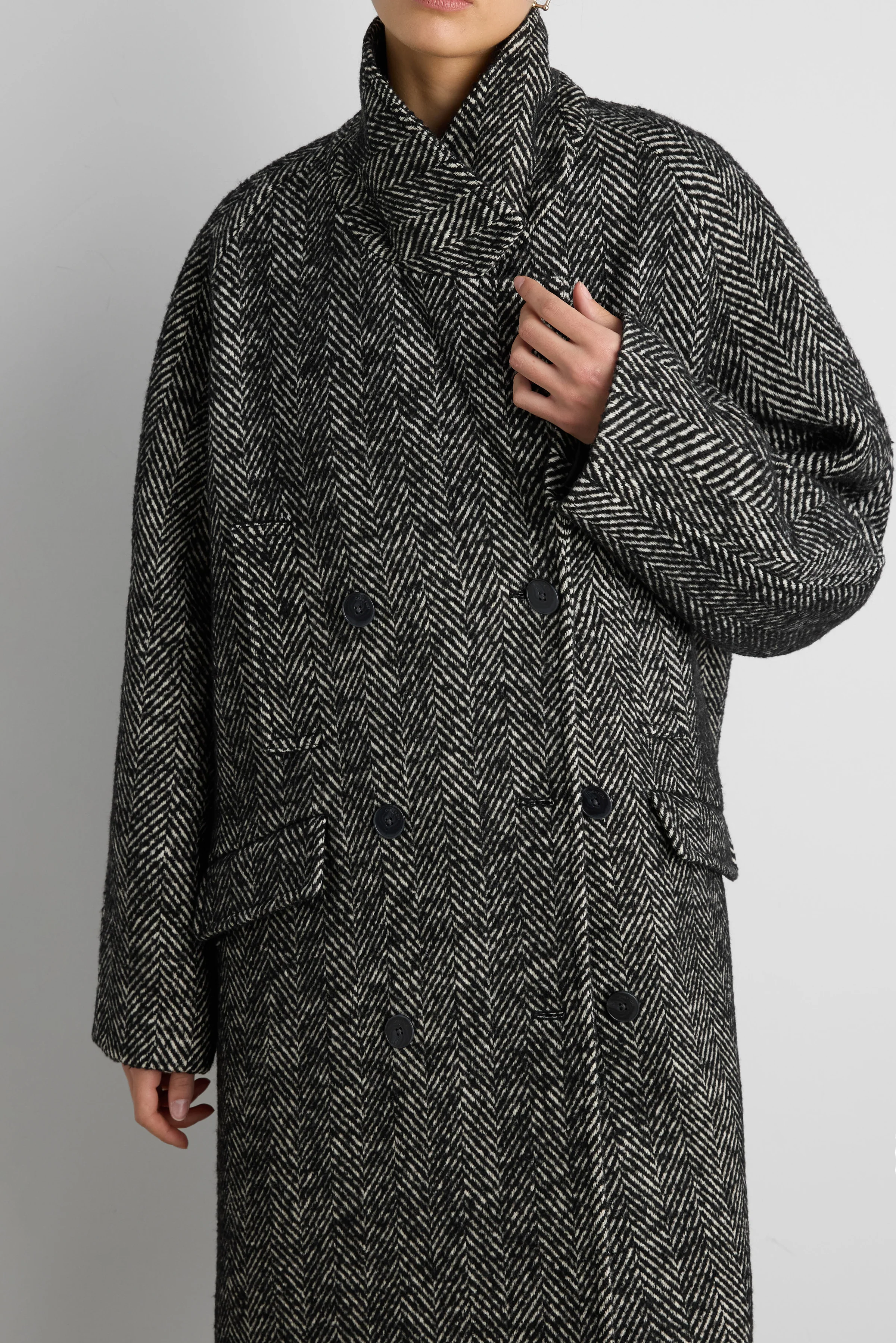 OVERSIZED WOOL-BLEND DOUBLE-BREASTED COAT - Image 6