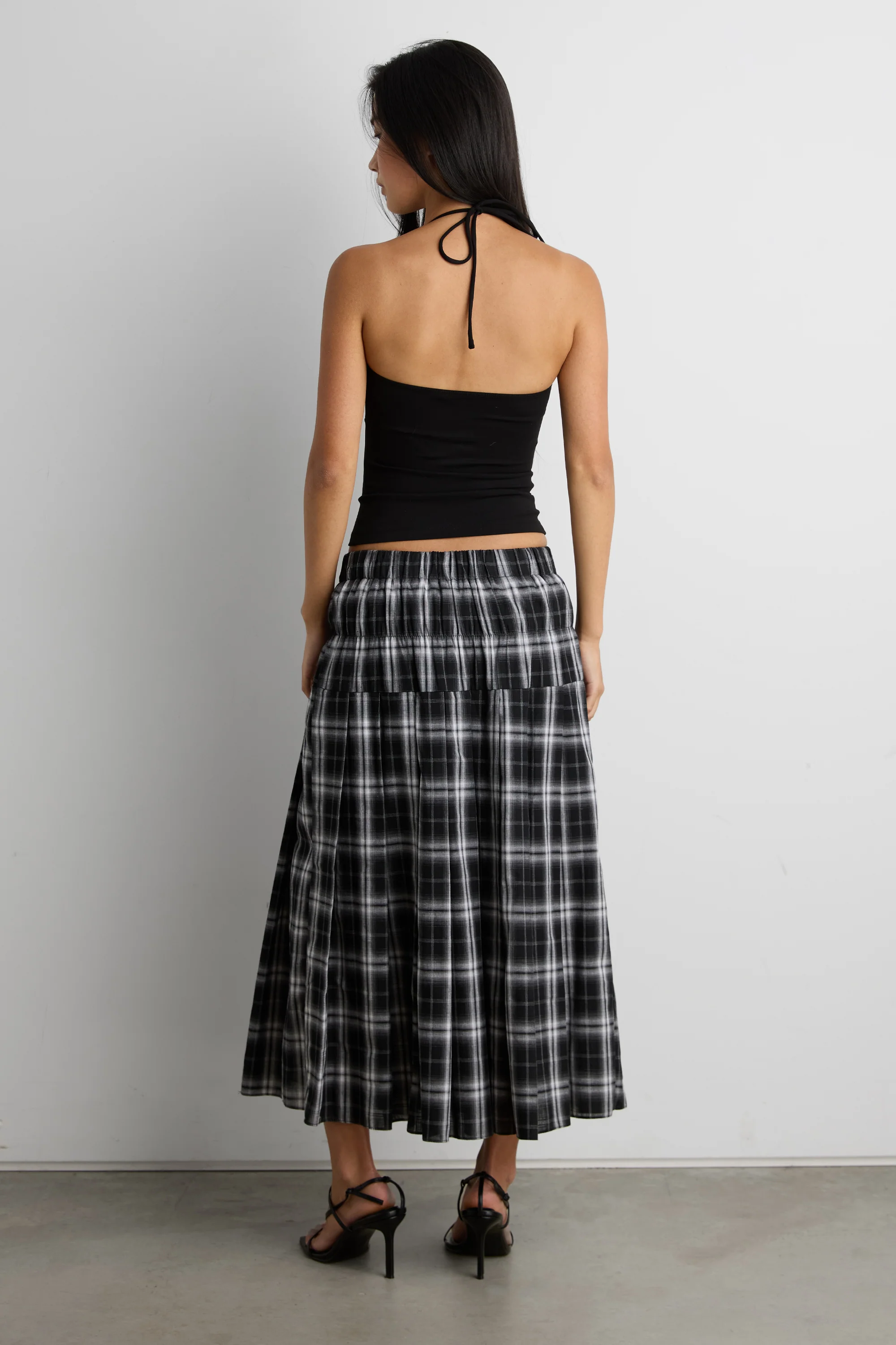 PLAID MIDI SKIRT - Image 3