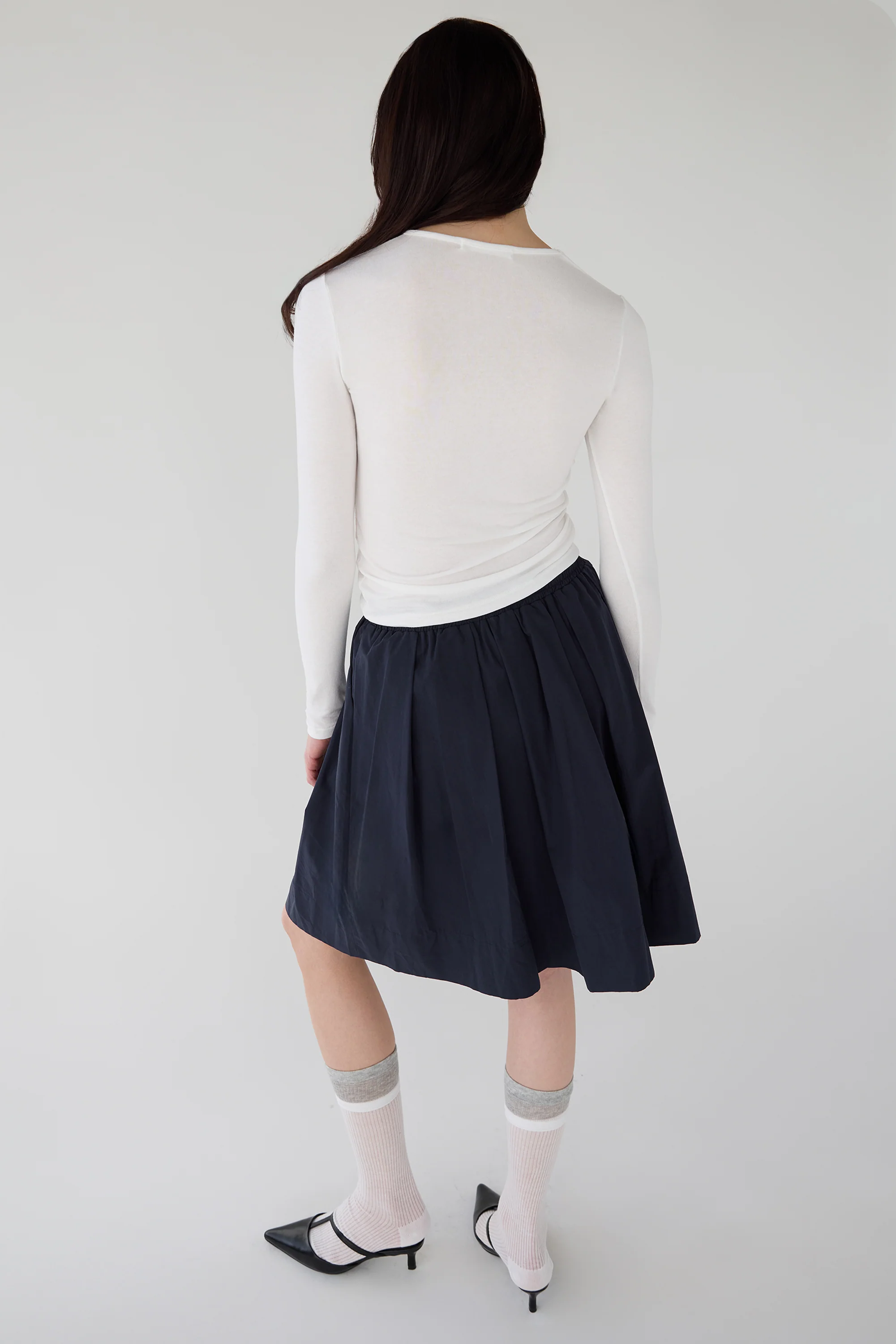 PLEATED DRAWSTRING MIDI SKIRT - Image 4