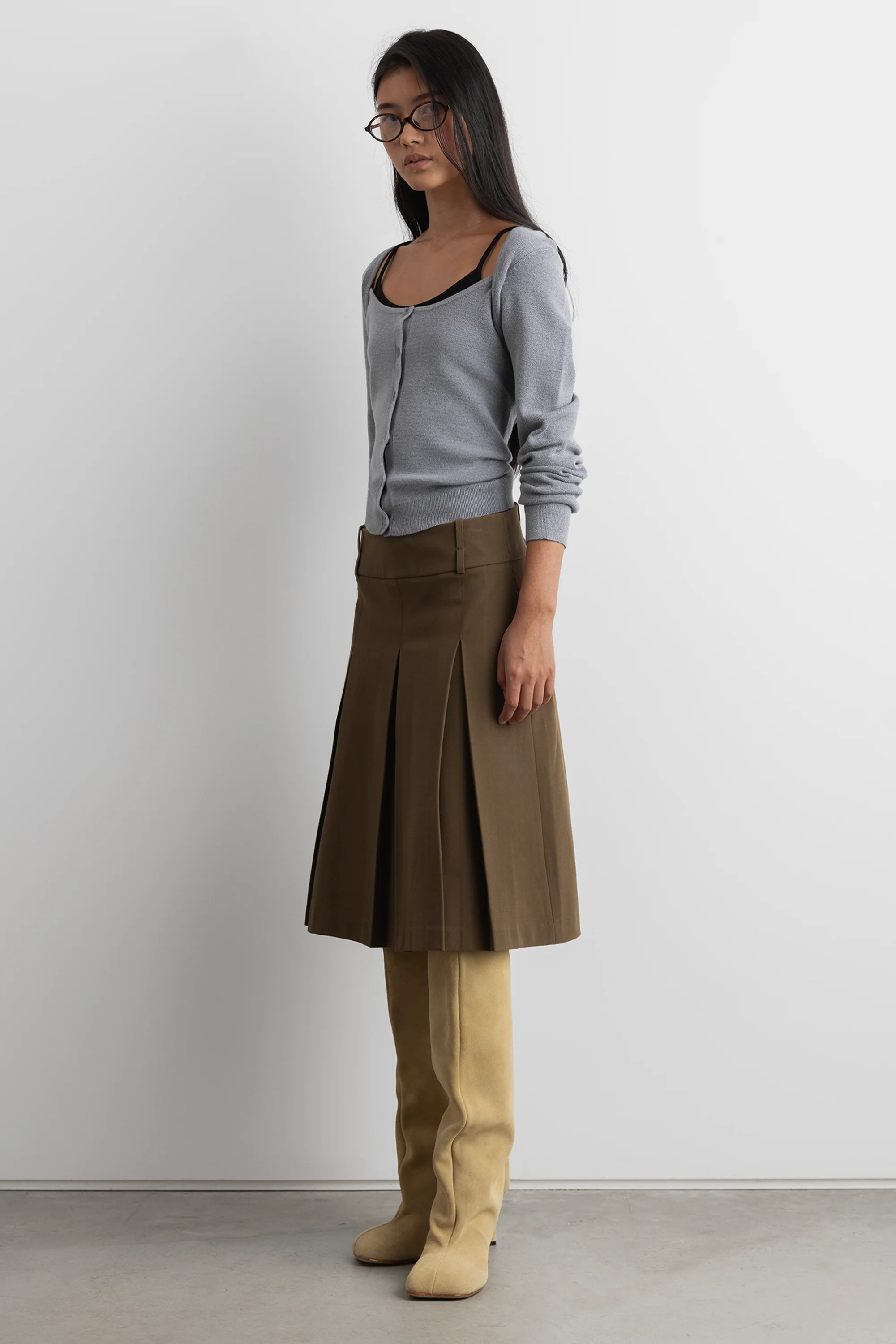 PLEATED MIDI A-LINE SKIRT - Image 2