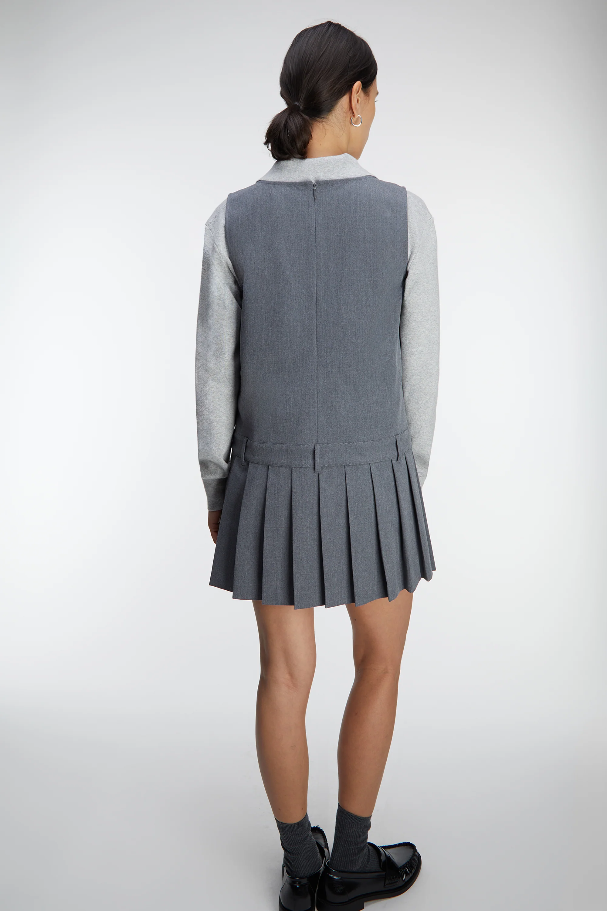 PLEATED SCOOP NECK MINI DRESS - Image 7