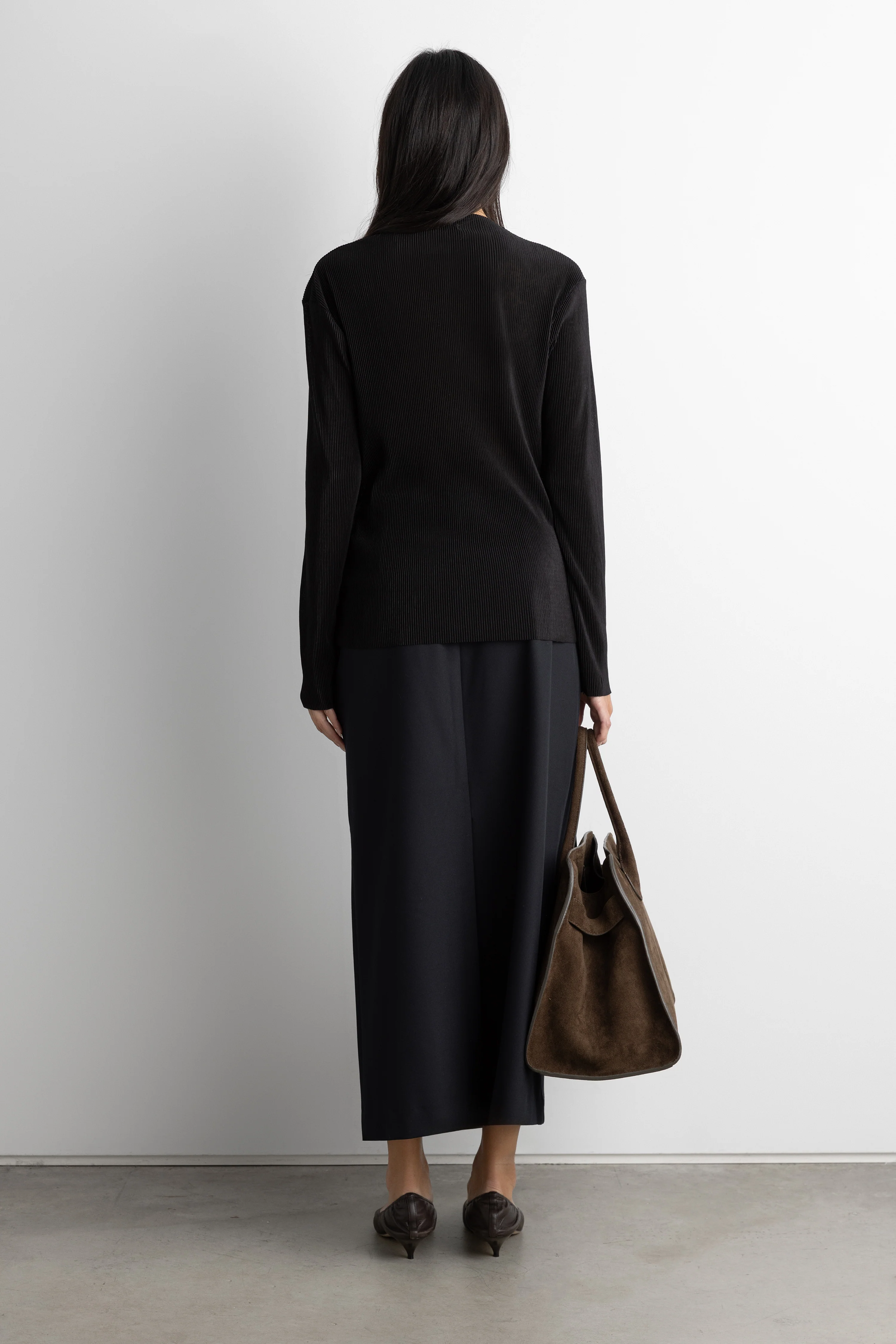 PLISSE LONG SLEEVE TOP WITH WAIST TIE - Image 4