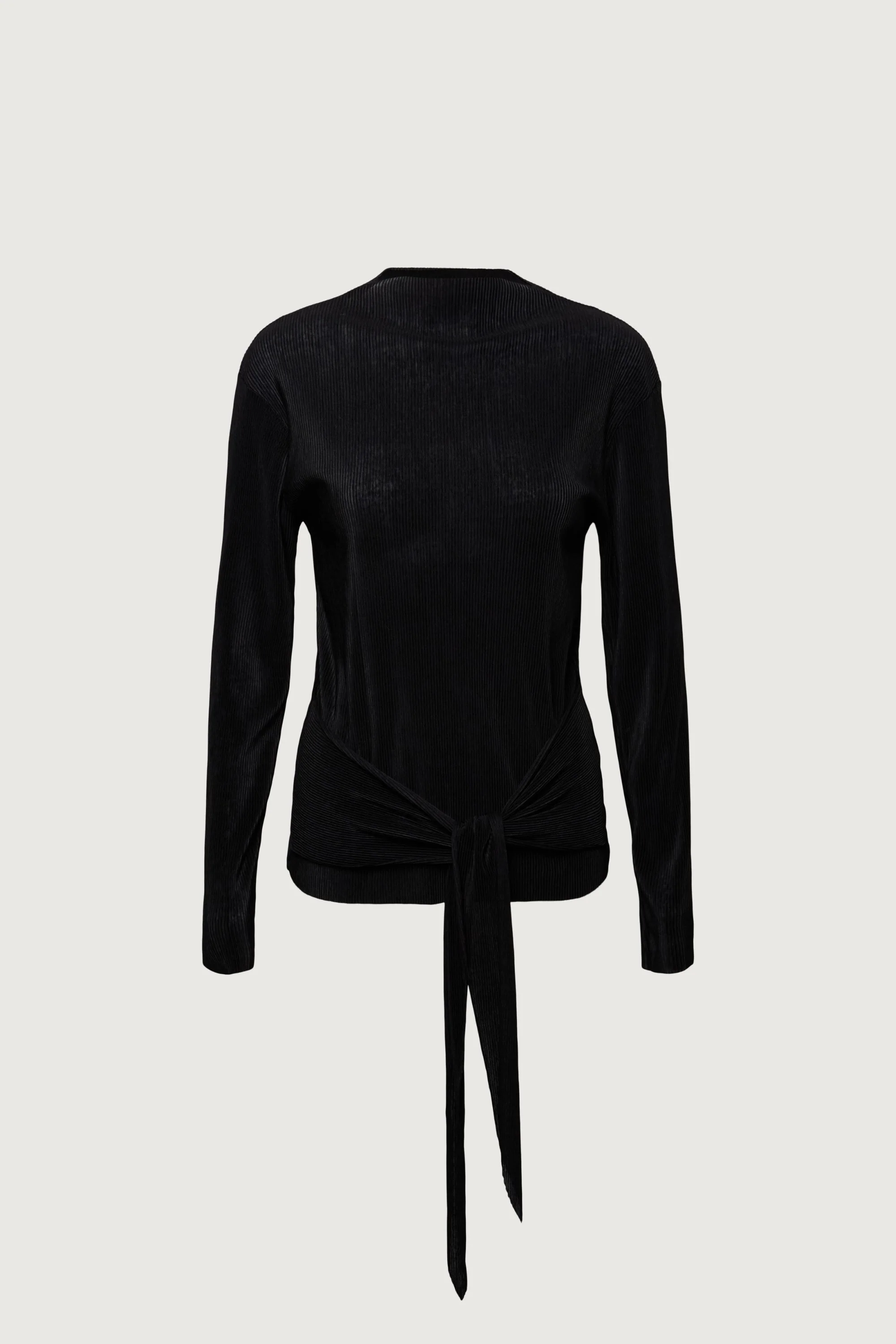 PLISSE LONG SLEEVE TOP WITH WAIST TIE - Image 5