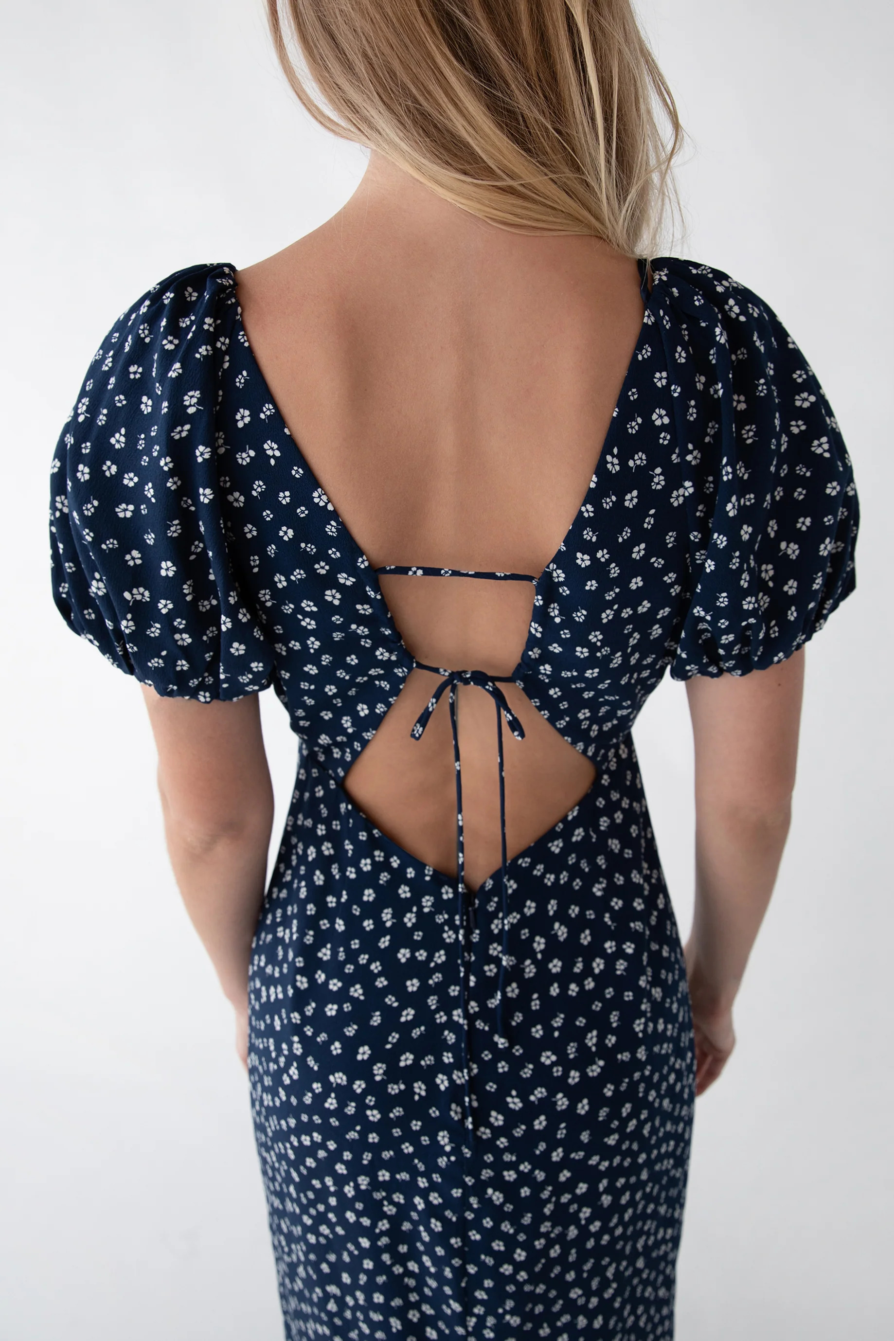 PUFF SLEEVE FLORAL MIDI DRESS - Image 4