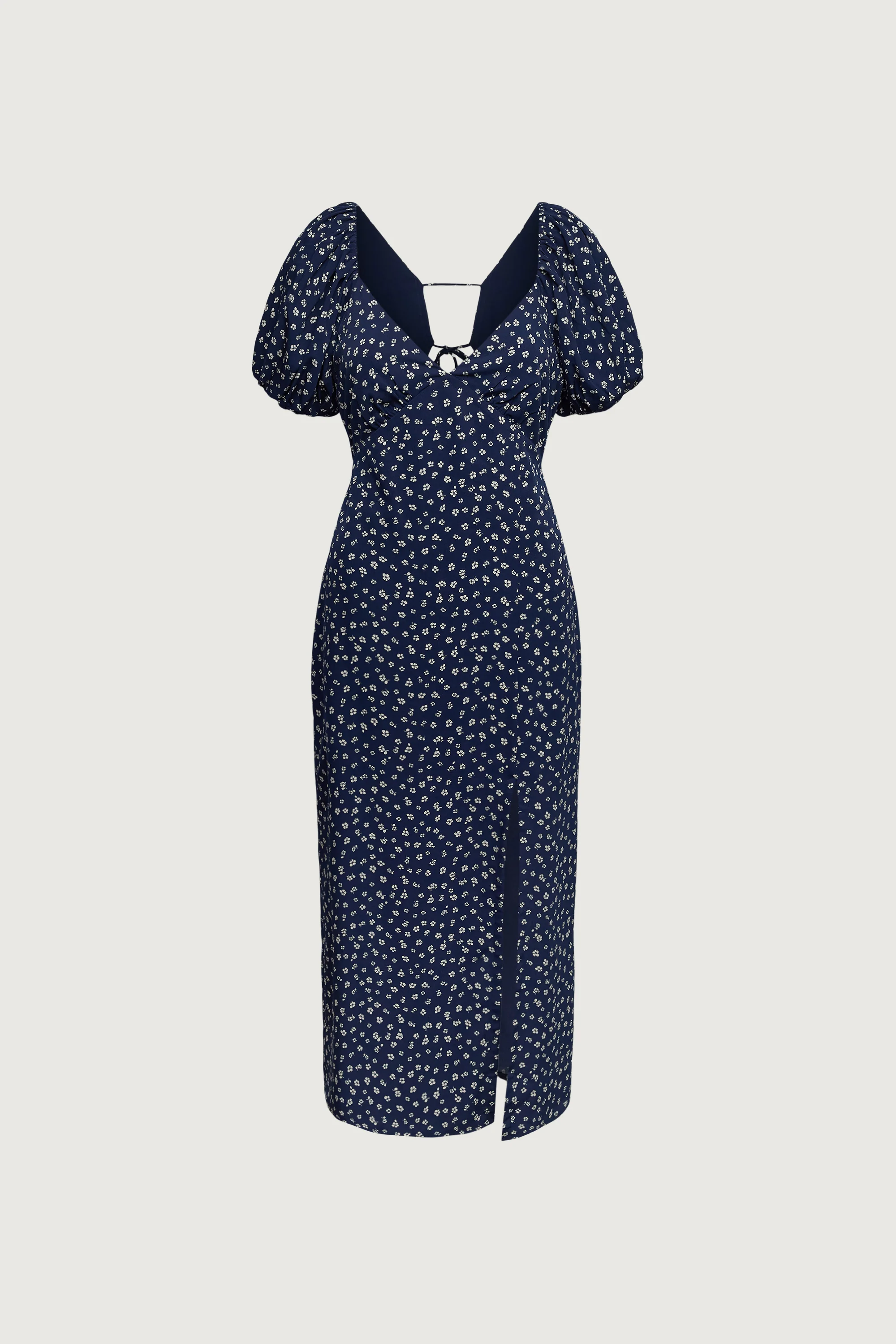 PUFF SLEEVE FLORAL MIDI DRESS - Image 7