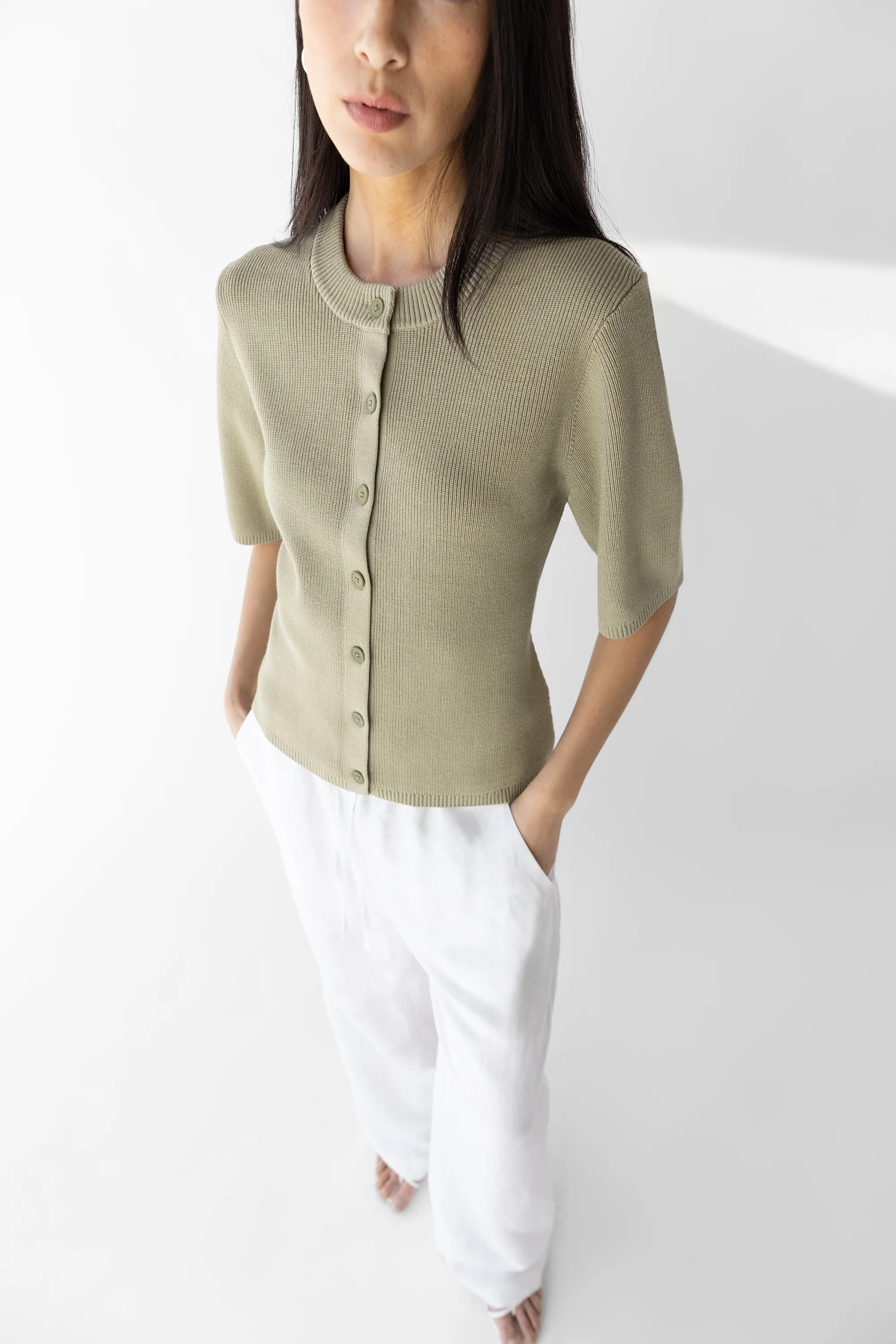 QUARTER LENGTH SLEEVE BUTTON FRONT CARDIGAN - Image 4