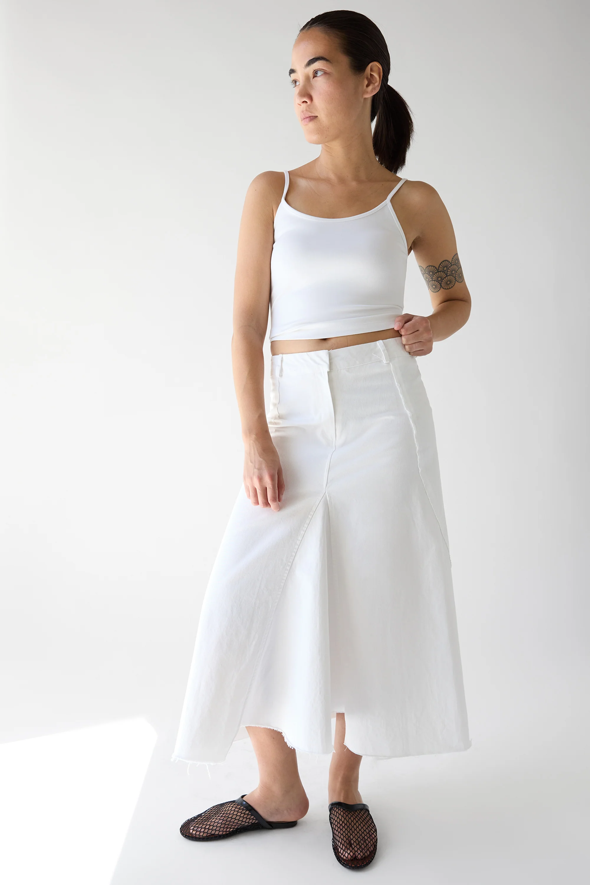 RAW HEM MIDI SKIRT - Image 6