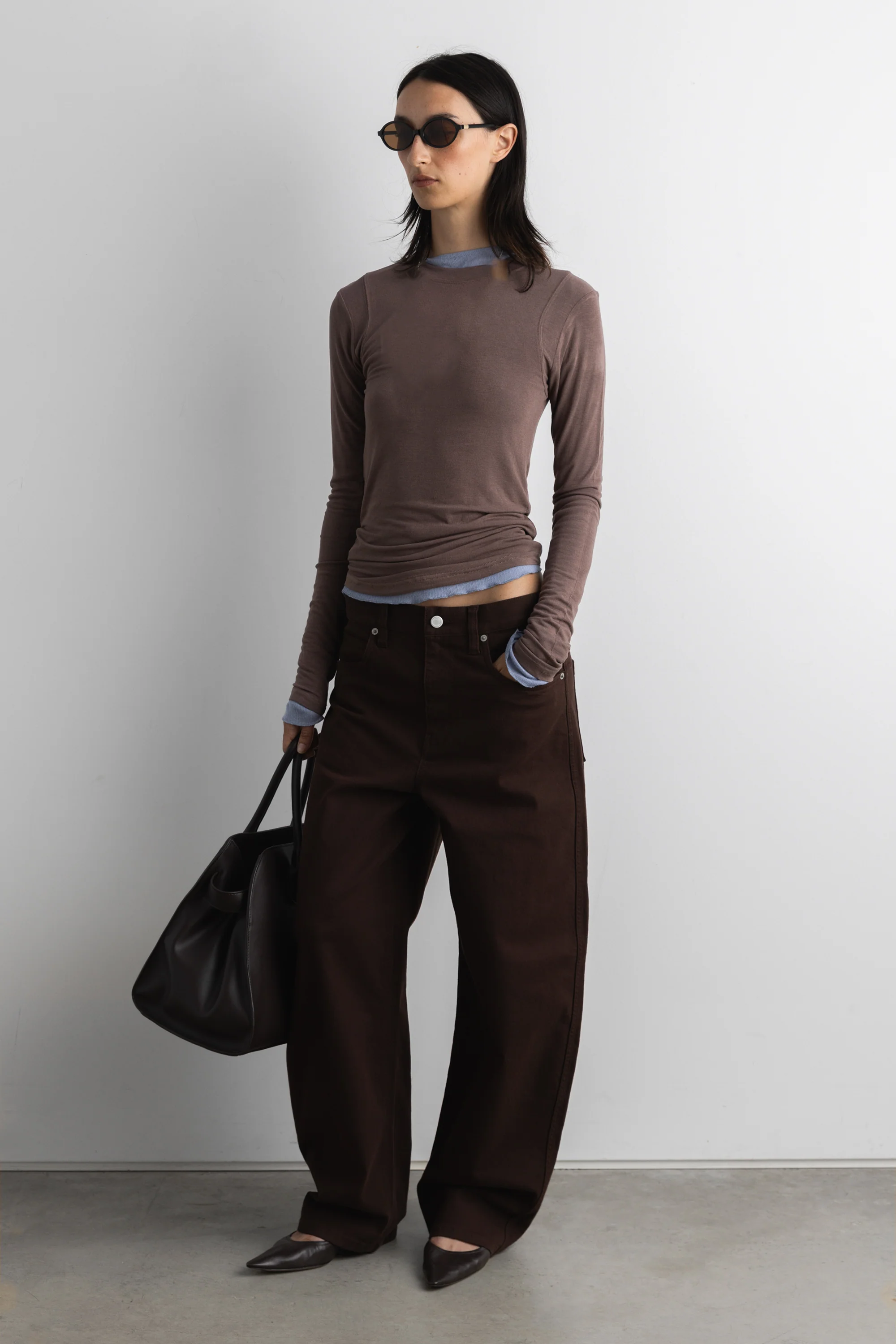 REGULAR LENGTH TWILL BARREL LEG PANT - Image 6
