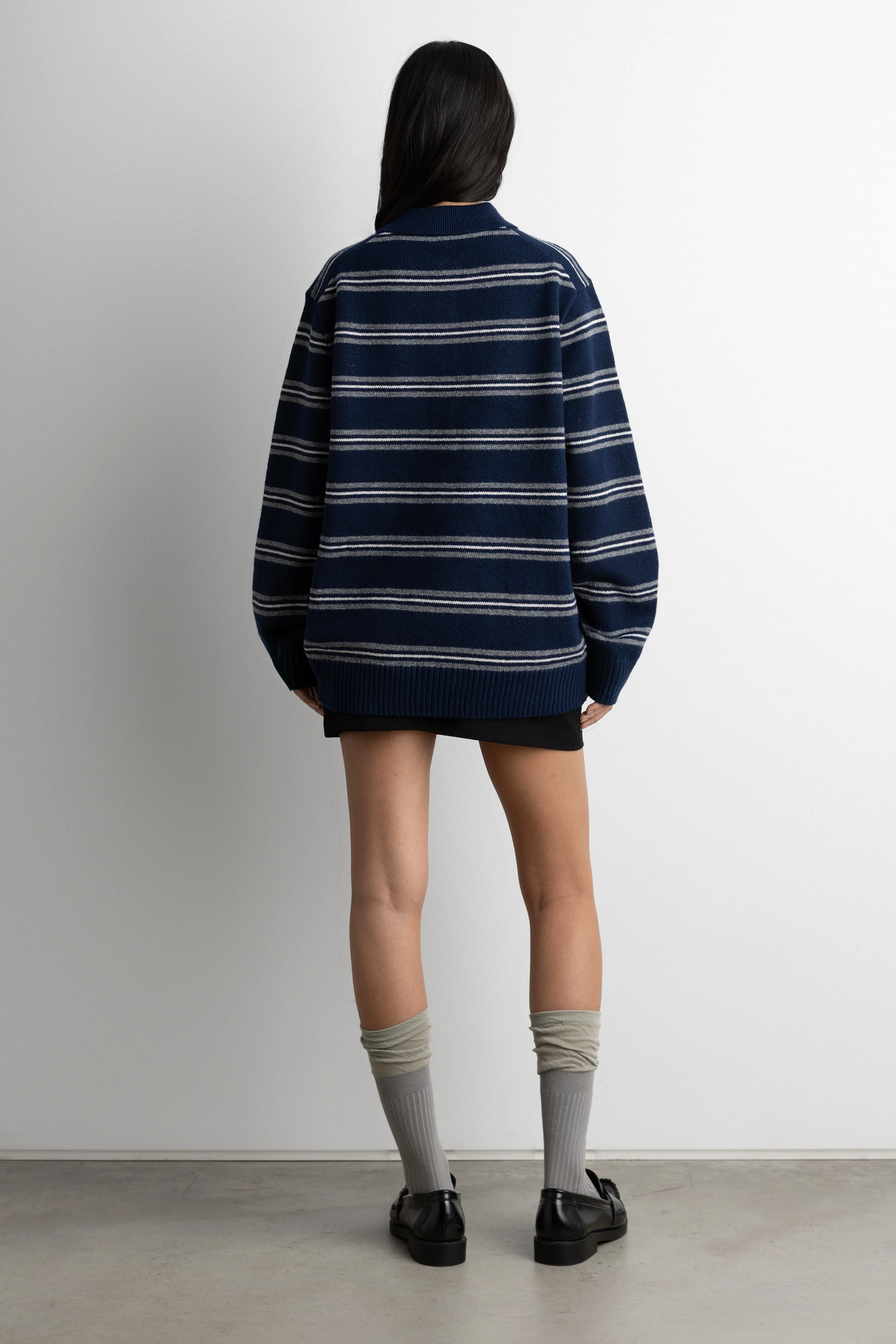 STRIPED LONG SLEEVE POLO SWEATER - Image 15