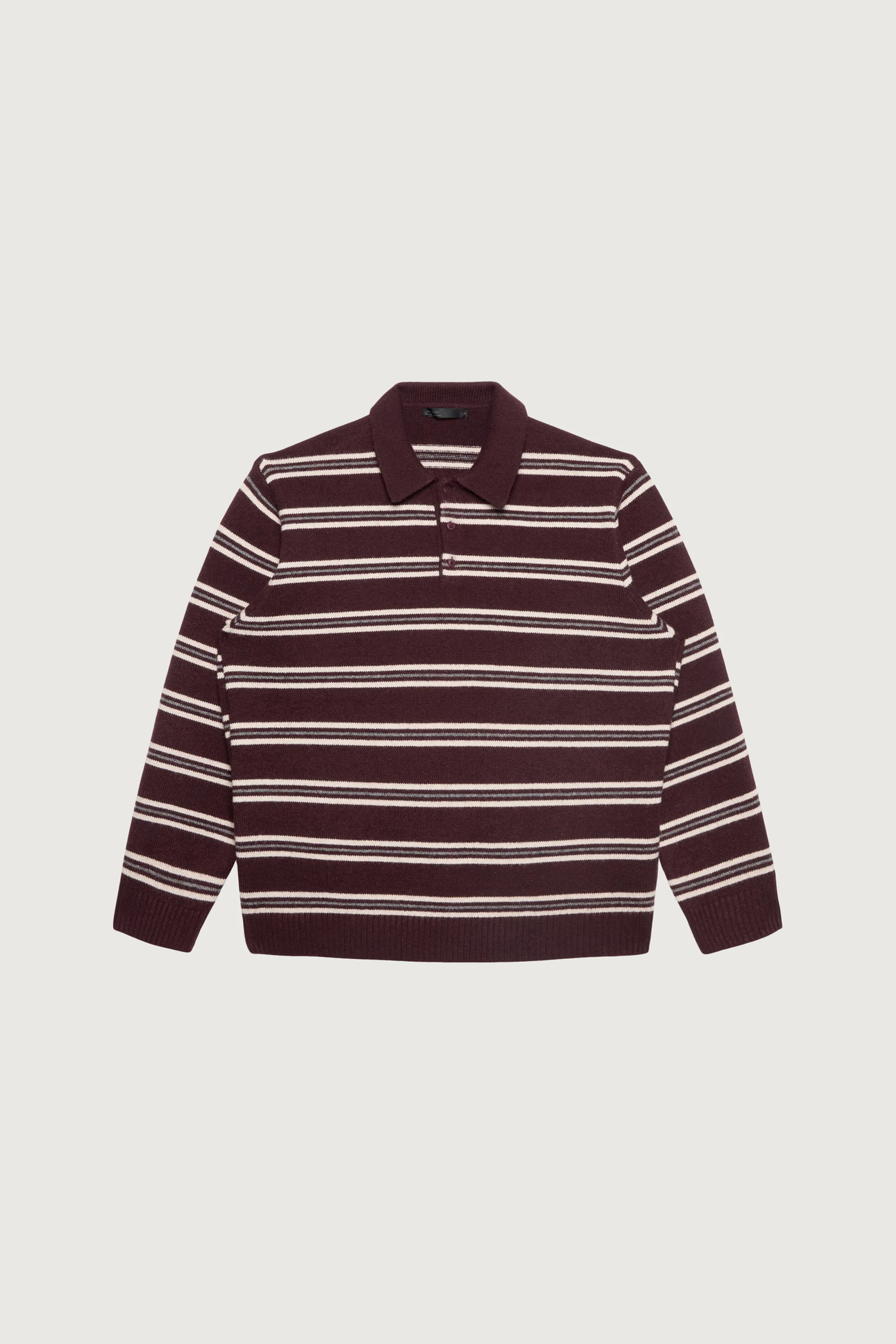 STRIPED LONG SLEEVE POLO SWEATER - Image 2