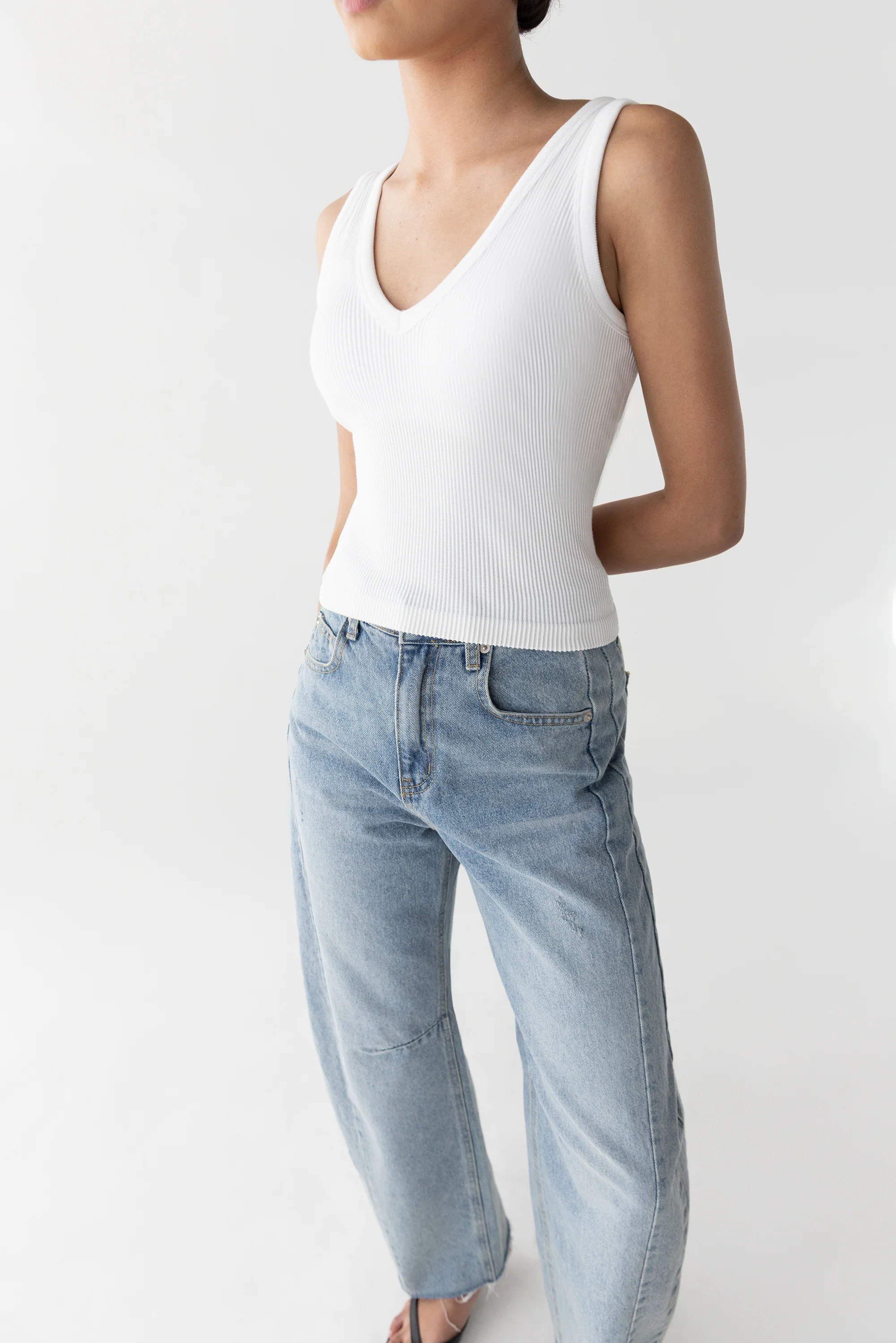 RIBBED BUILT-IN BRA TOP - Image 2