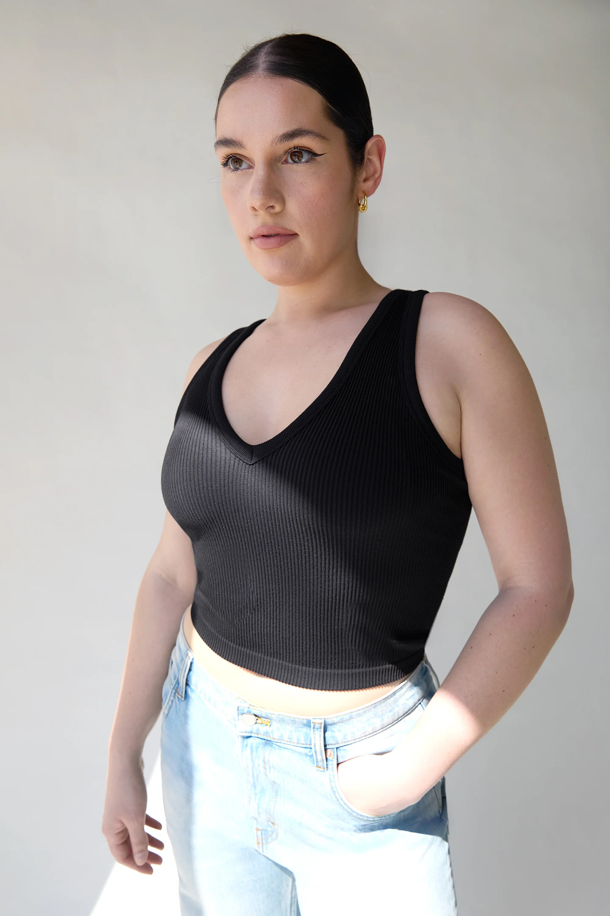 RIBBED BUILT-IN BRA TOP - Image 3