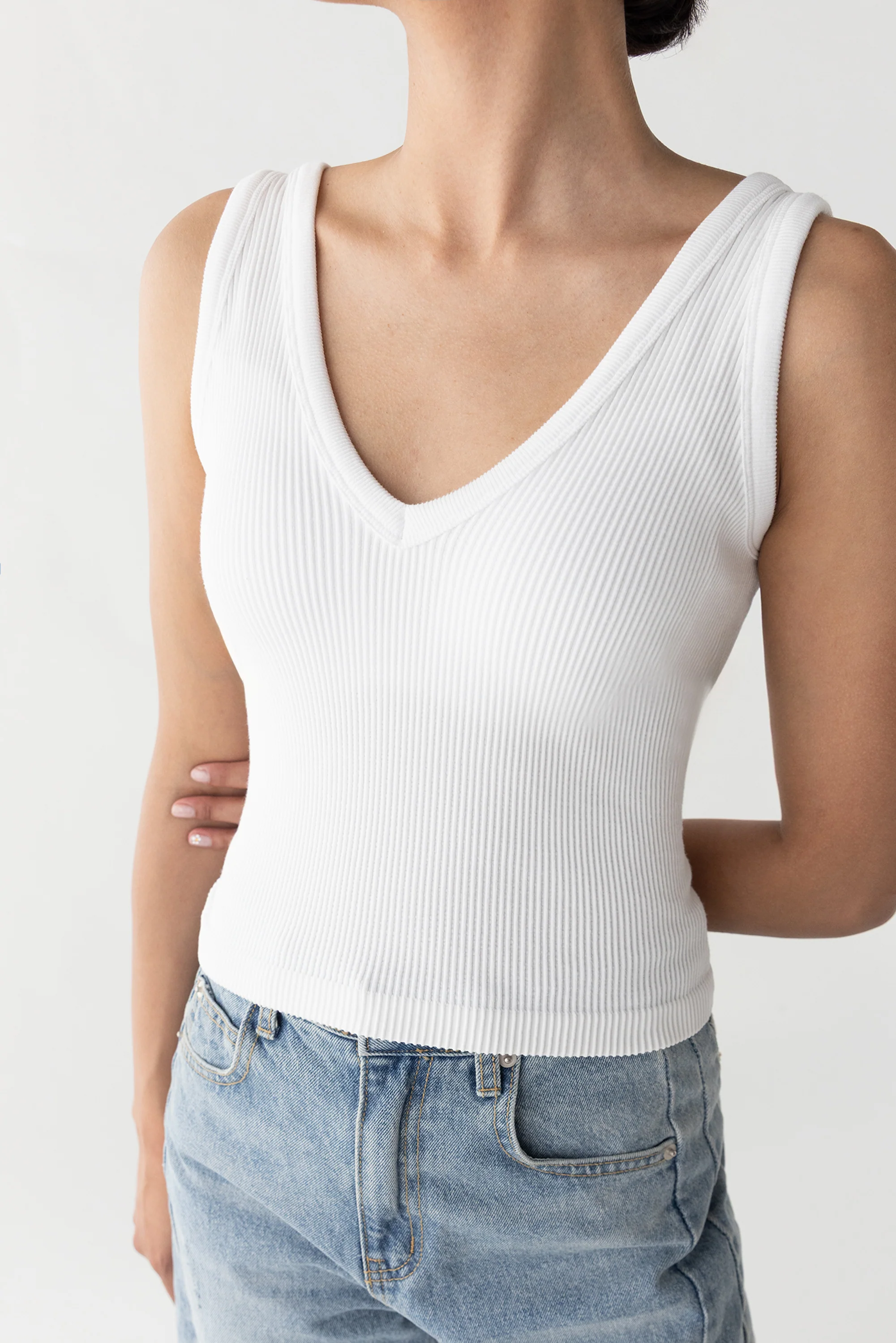 RIBBED BUILT-IN BRA TOP - Image 4