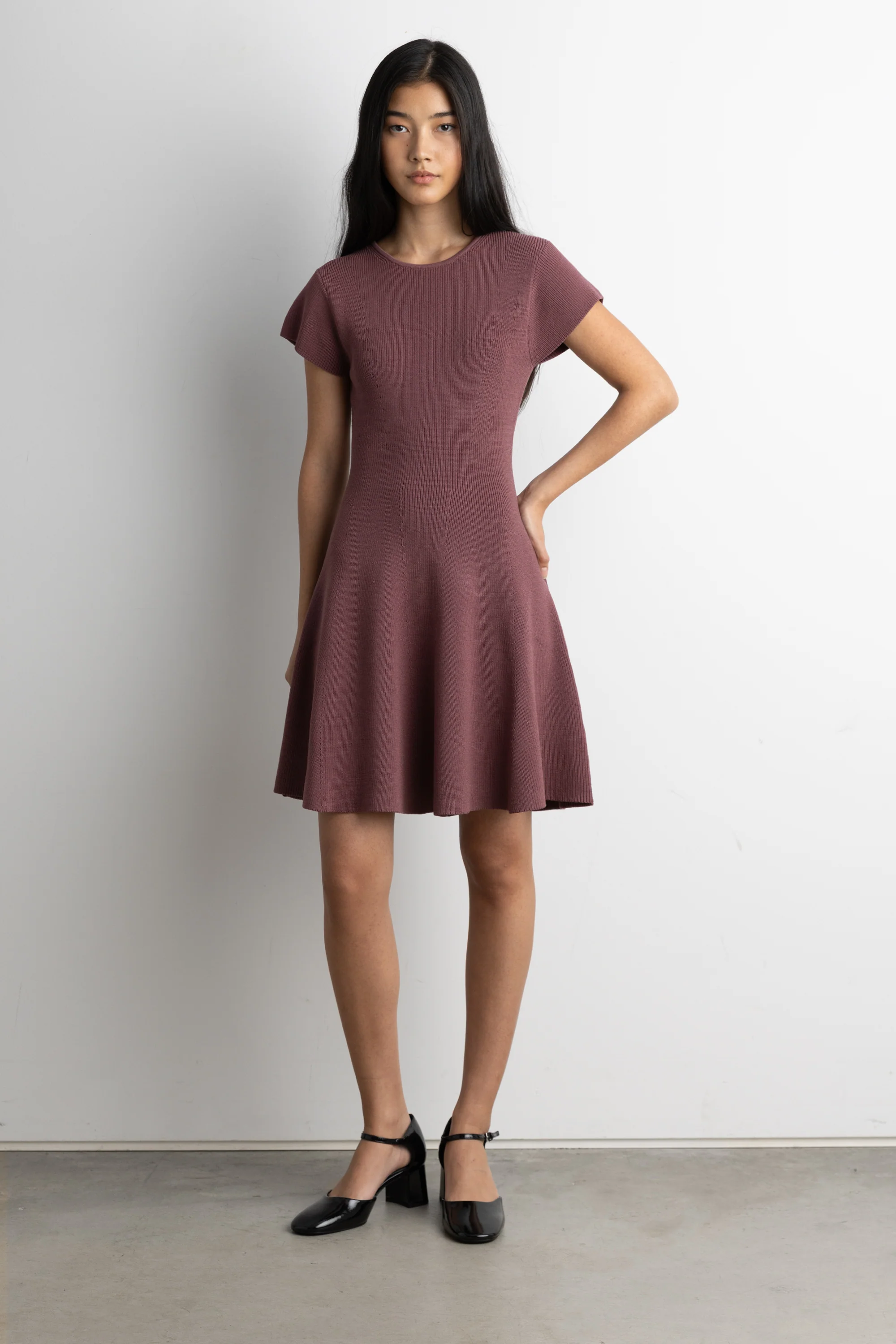 RIBBED FIT AND FLARE MINI DRESS - Image 6