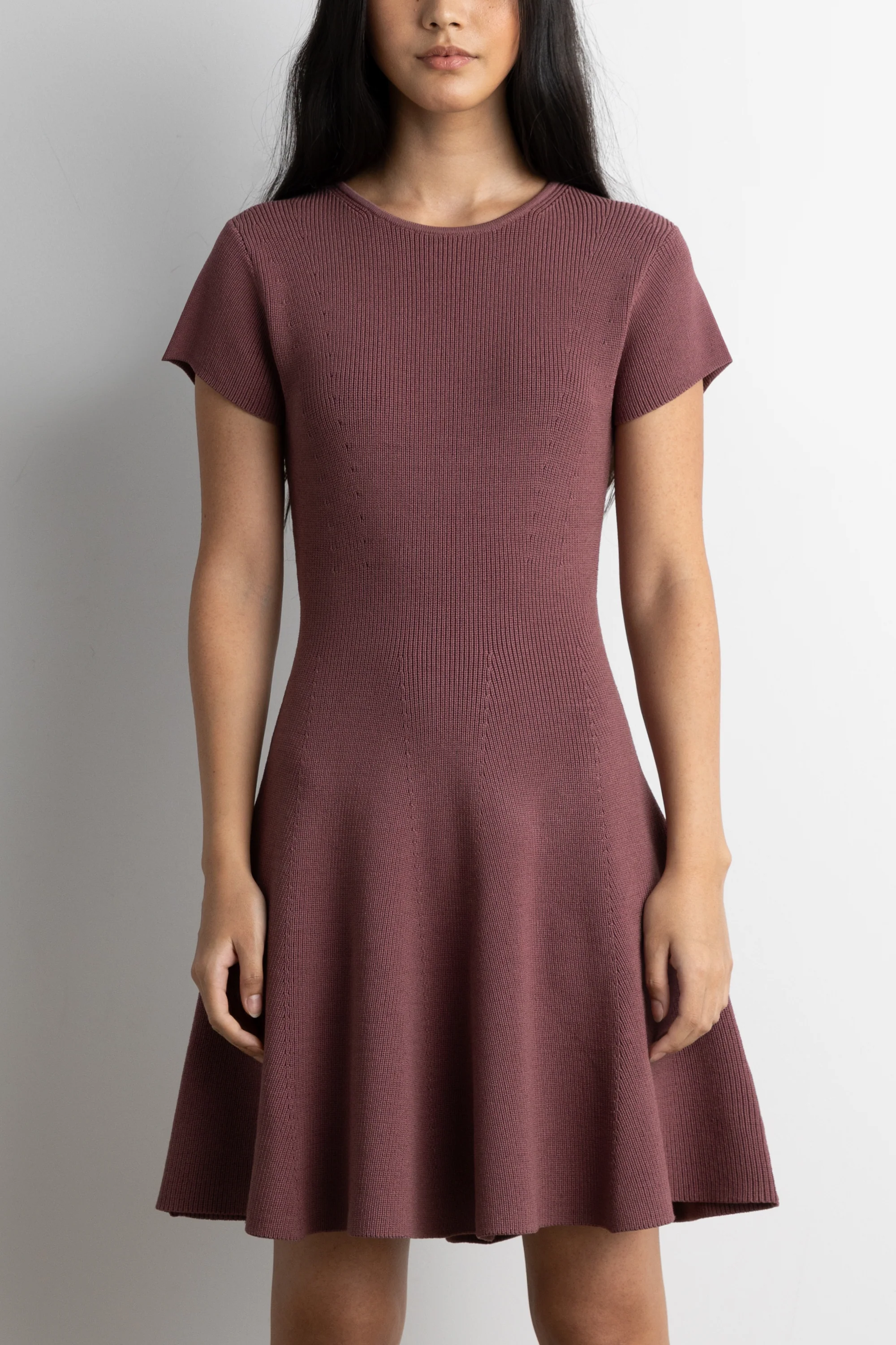 RIBBED FIT AND FLARE MINI DRESS - Image 7