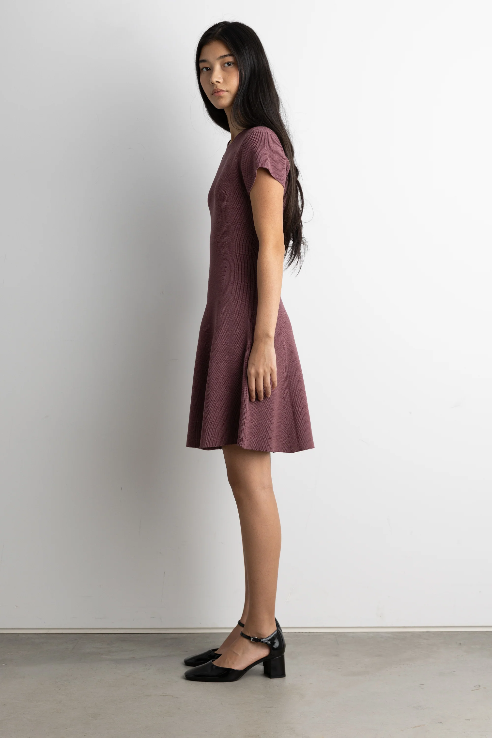 RIBBED FIT AND FLARE MINI DRESS - Image 8