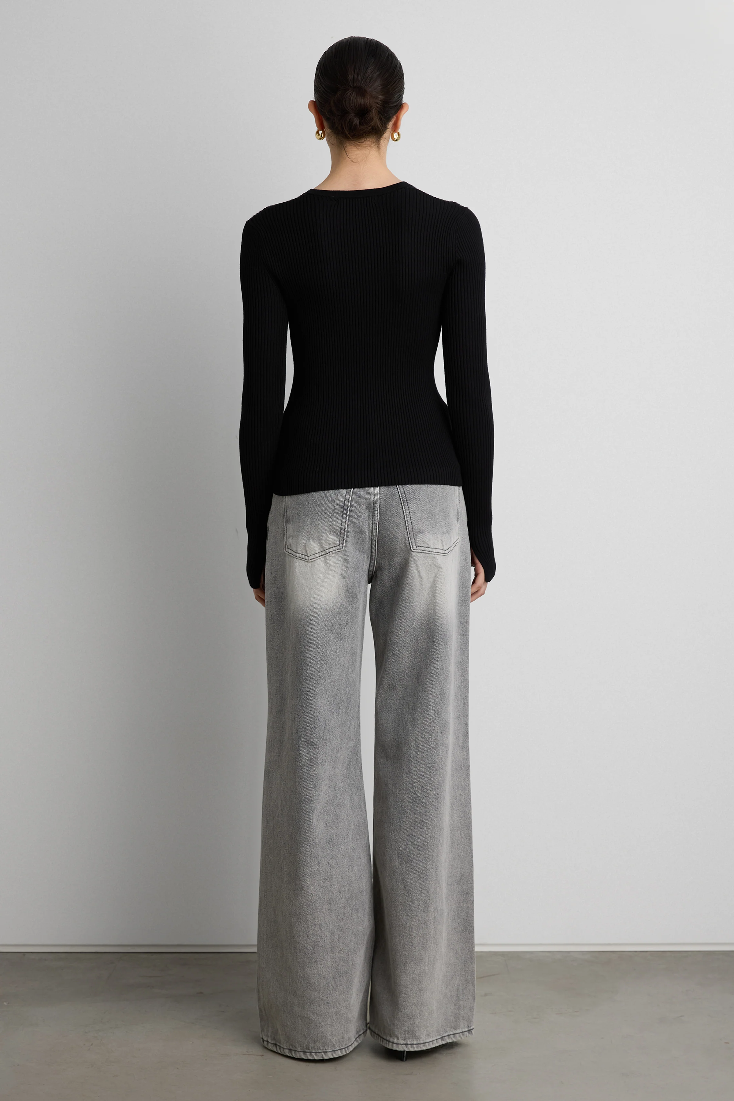 RIBBED HOOK AND EYE FRONT CARDIGAN - Image 4