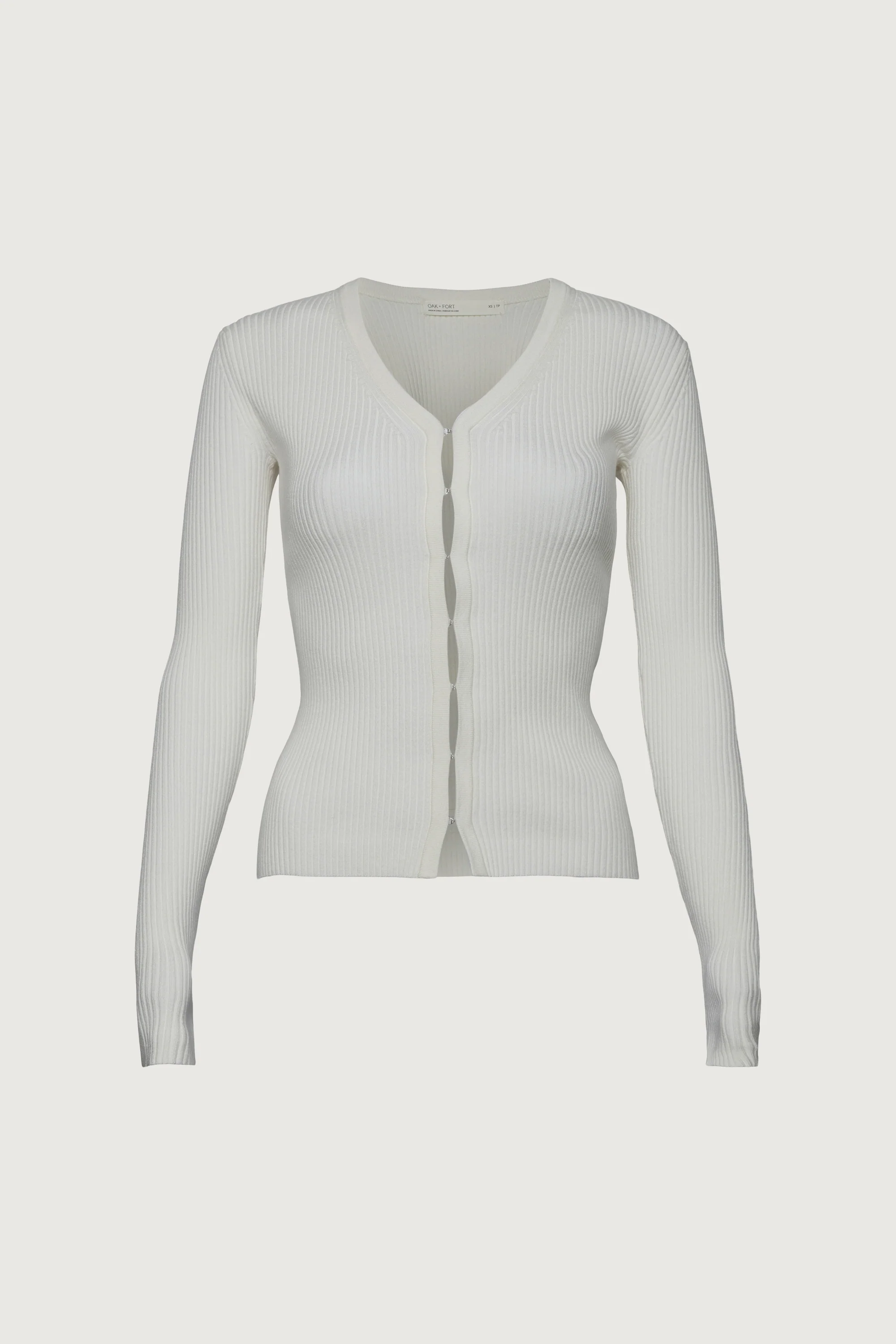 RIBBED HOOK AND EYE FRONT CARDIGAN - Image 5