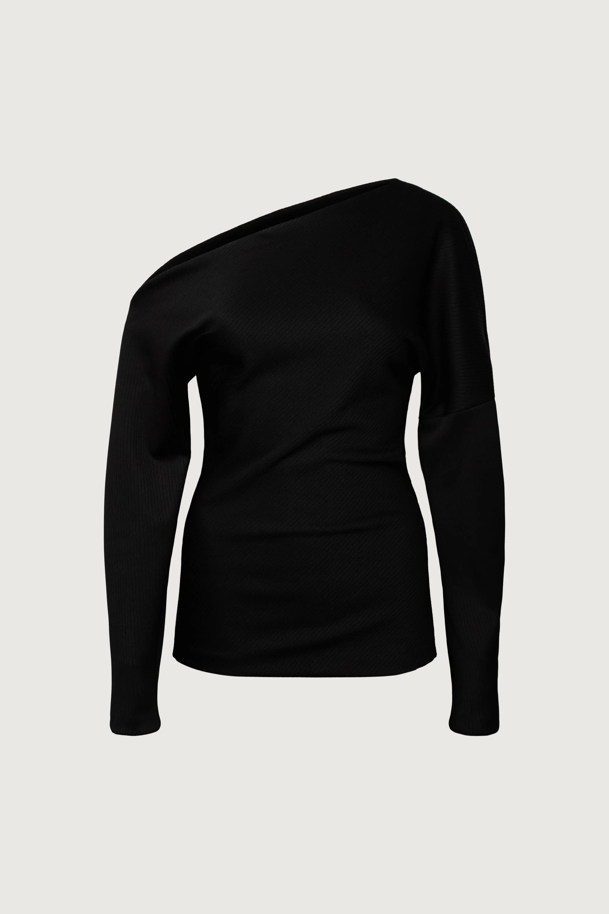 RIBBED KNIT OFF-SHOULDER DRAPED TOP - Image 7