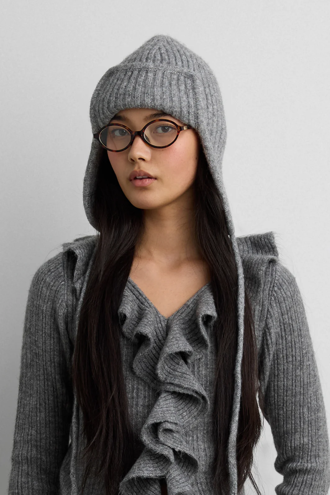 RIBBED KNIT TRAPPER HAT - Image 2