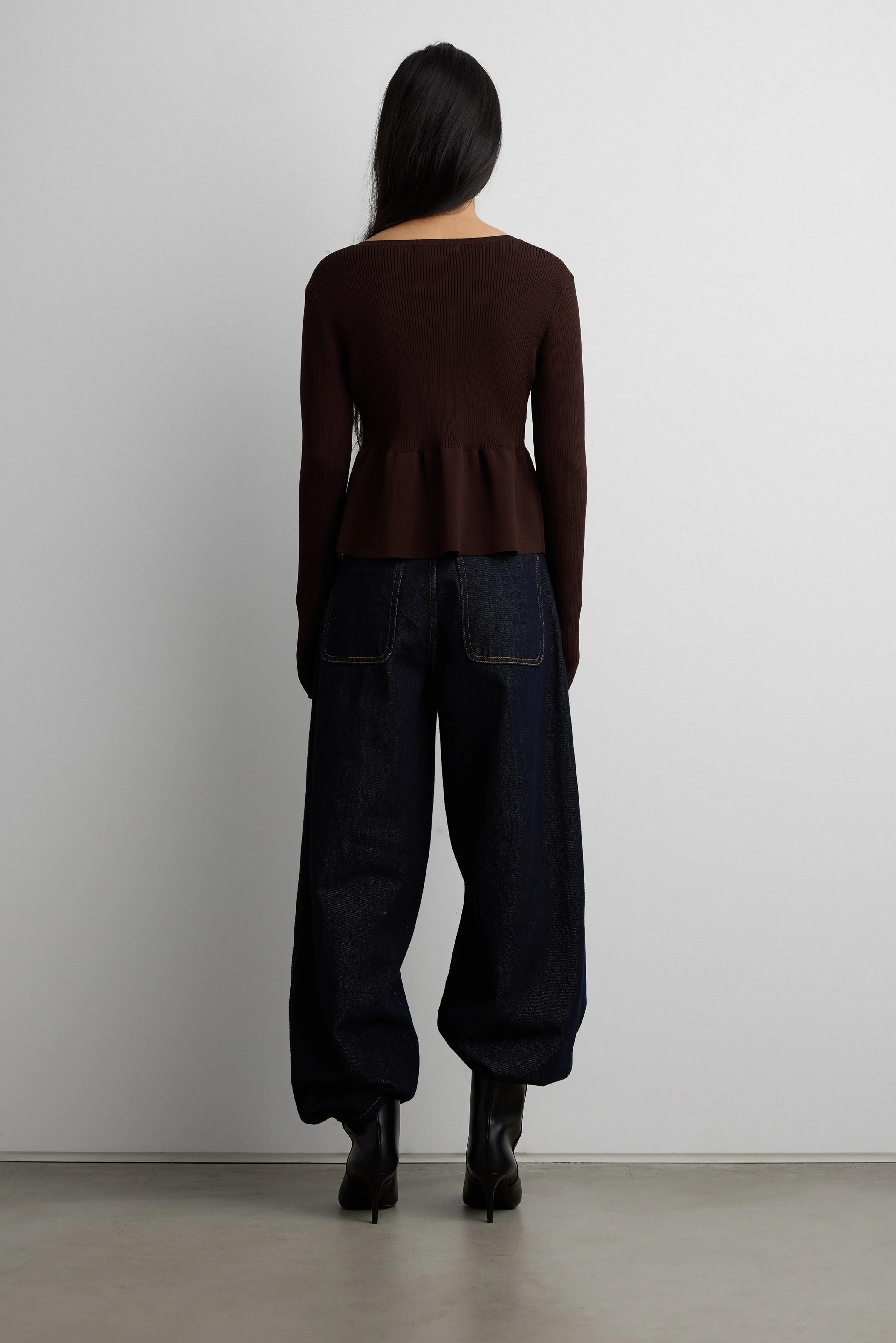 RIBBED TIE FRONT PEPLUM SWEATER - Image 3