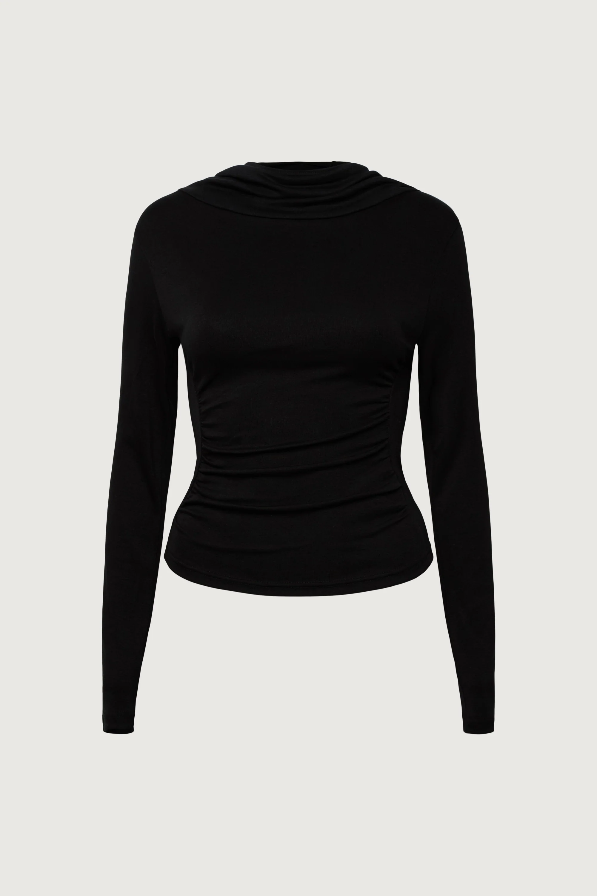 RUCHED COWL CROPPED HOODIE - Image 5