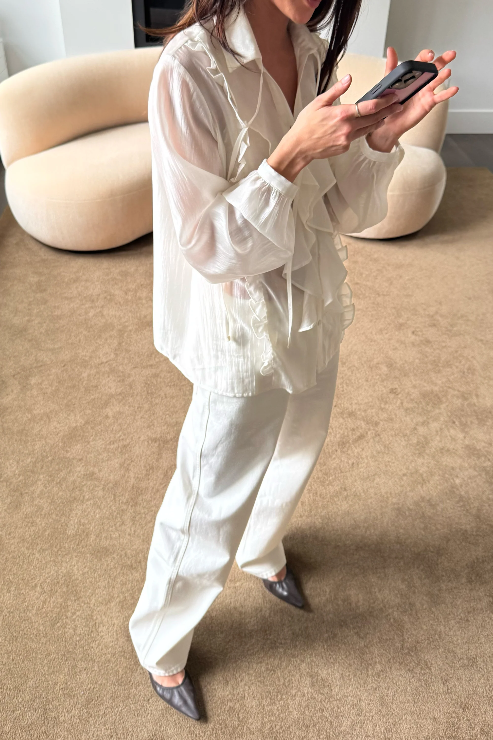 RUFFLE TIE BLOUSE - Image 4