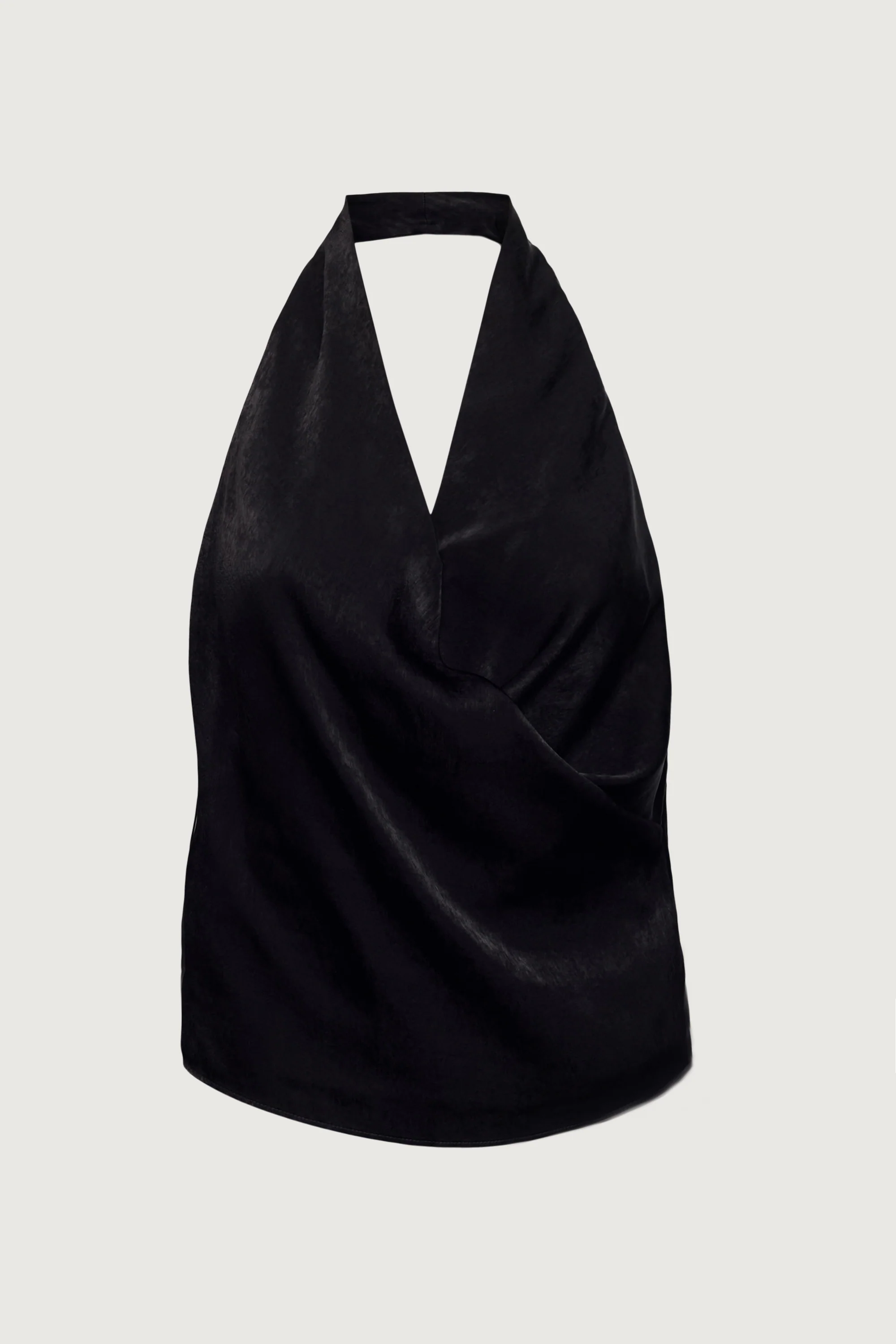 SATIN HALTER COWL NECK TOP - Image 6
